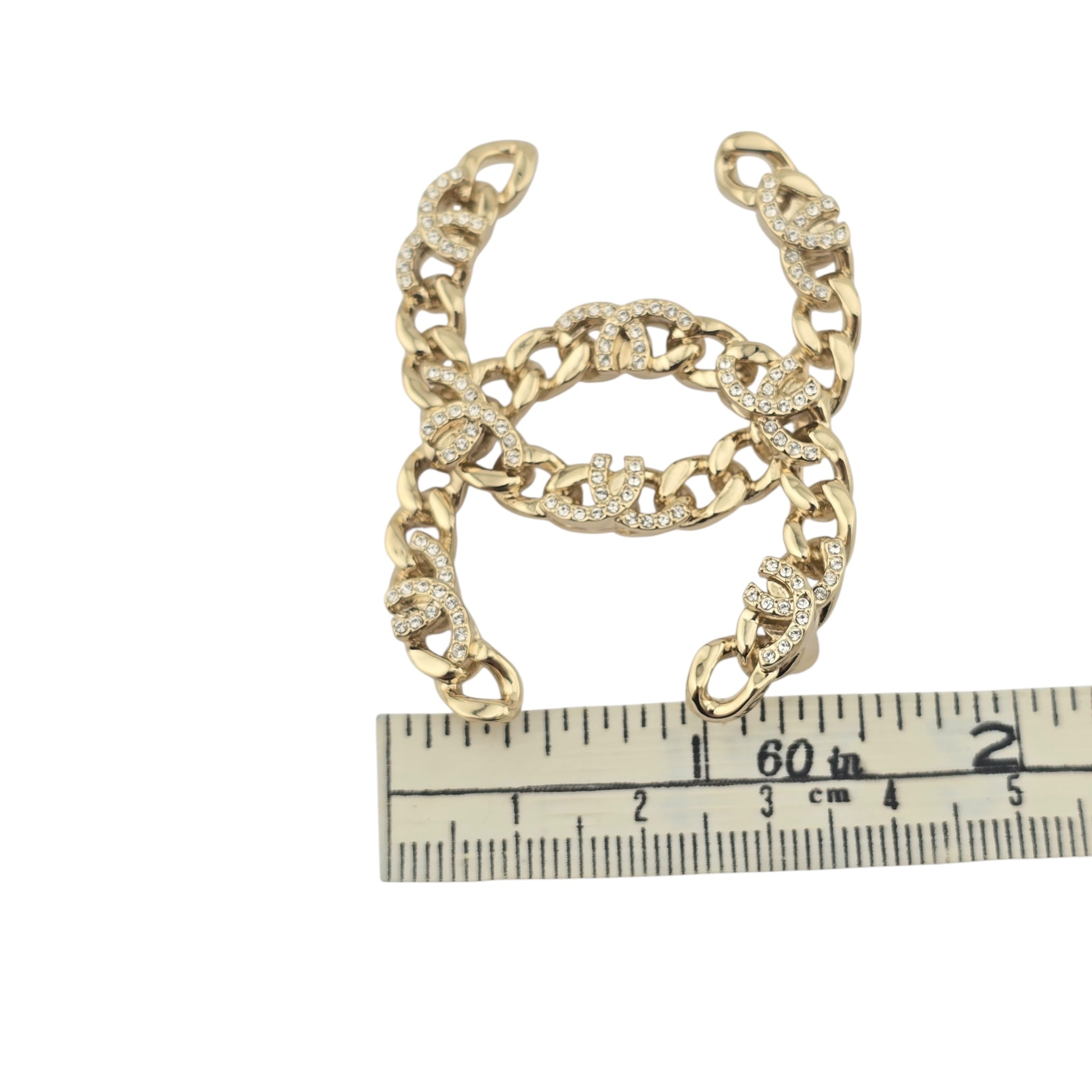 Chanel CC Crystal Gold Brooch 2022 CHANEL