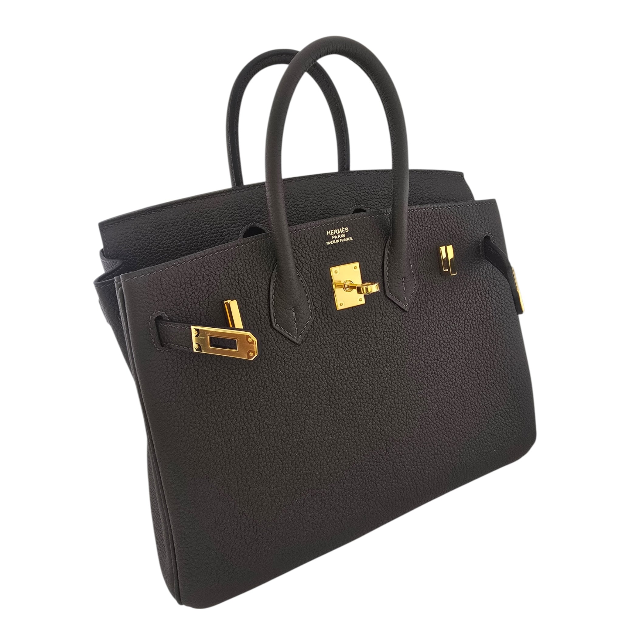 Hermes Birkin 25 Ebene Togo Gold Hardware HERMES