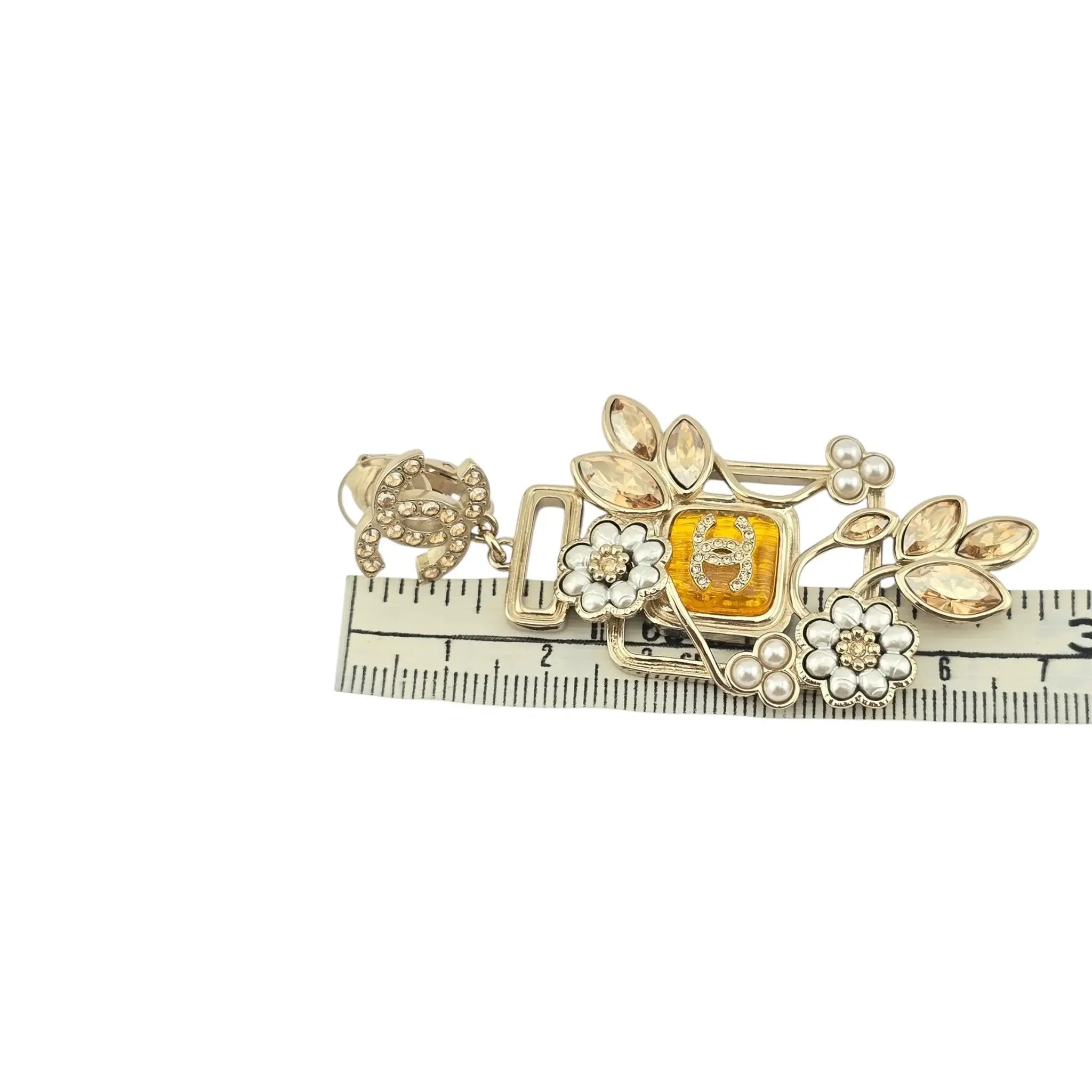 Chanel CC Floral Perfume Bottle Clip-On Earrings 2022 CHANEL