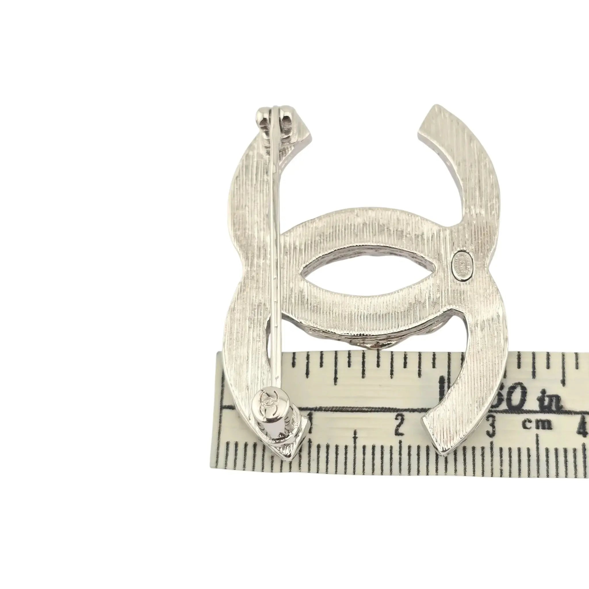 Chanel CC Metal Silver Brooch 2025 CHANEL