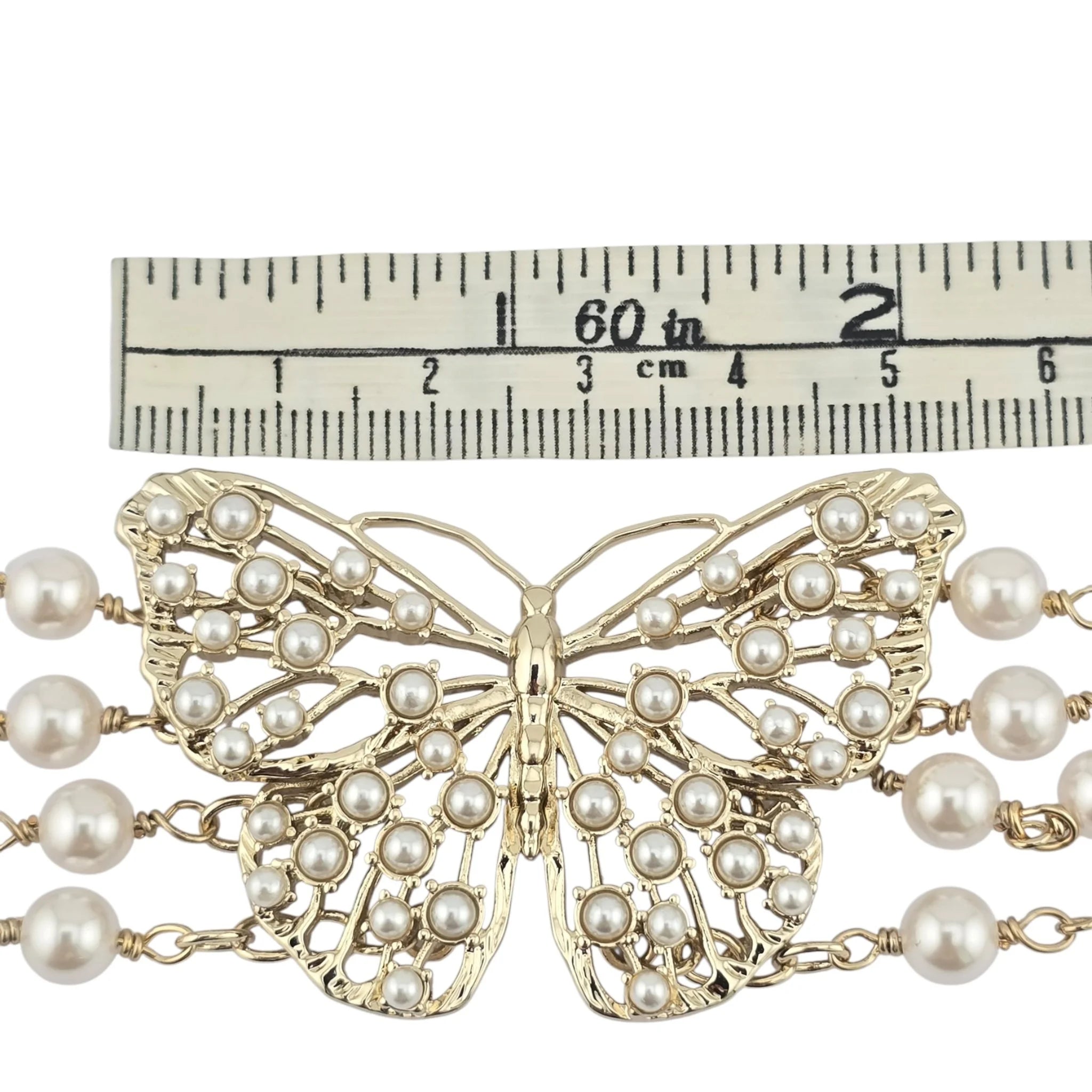 Christian Dior Toile de Jouy Papillon Butterfly Choker Necklace DIOR