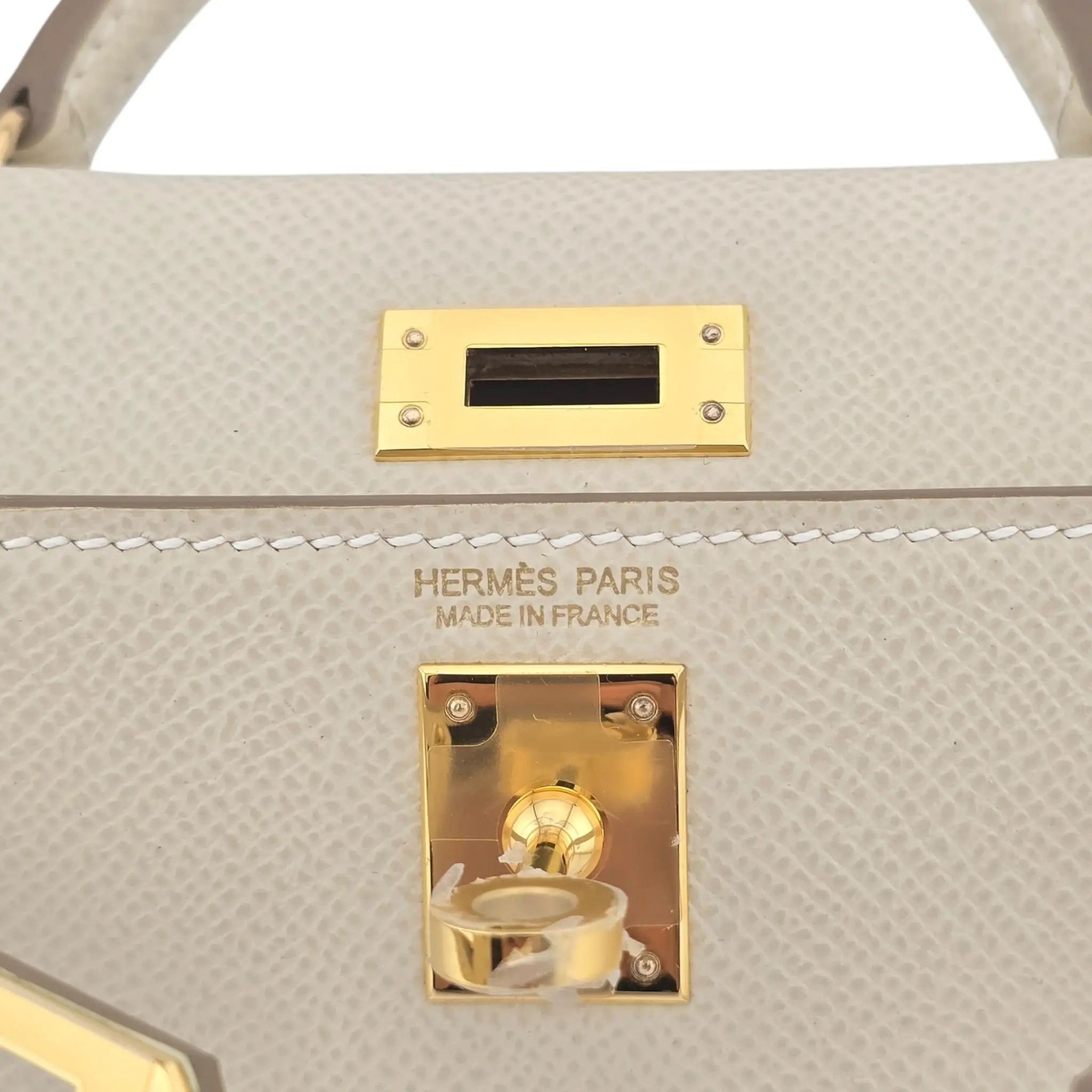 Hermes Mini Kelly II Epsom Craie Gold Hardware Bag HERMES