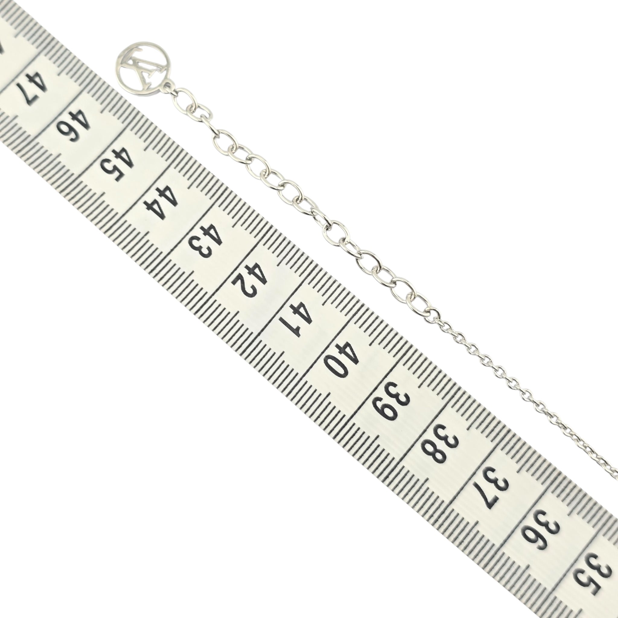 Louis Vuitton L To V Silver Crystal Necklace