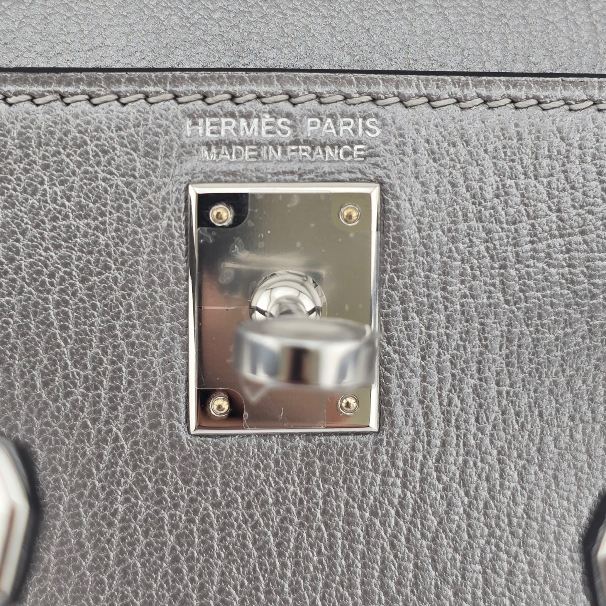 Hermes Mini Kelly II Gris Argente Chevre Chamkilight Palladium Hardware HERMES