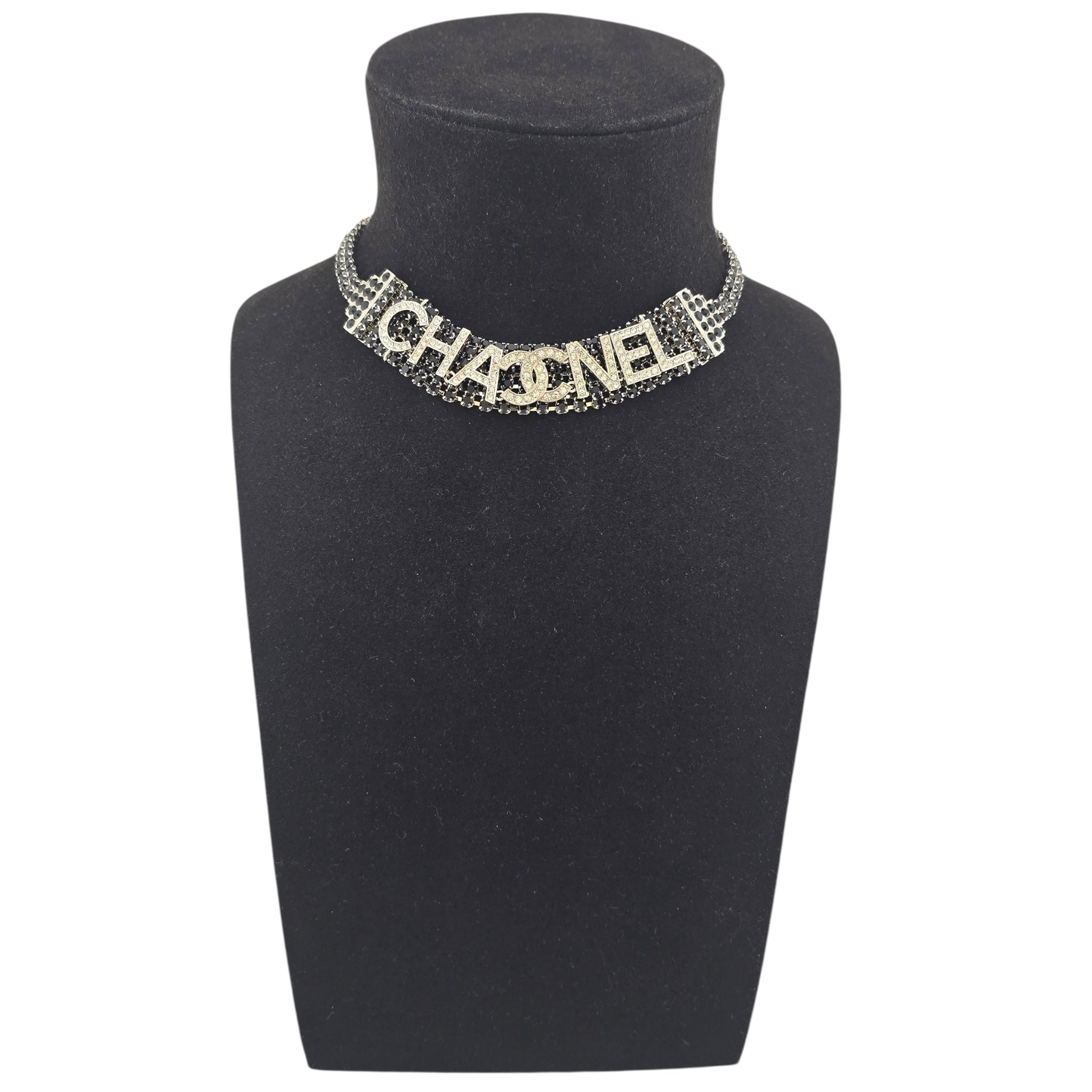 Chanel CC Black Crystal Choker Necklace 2020 CHANEL