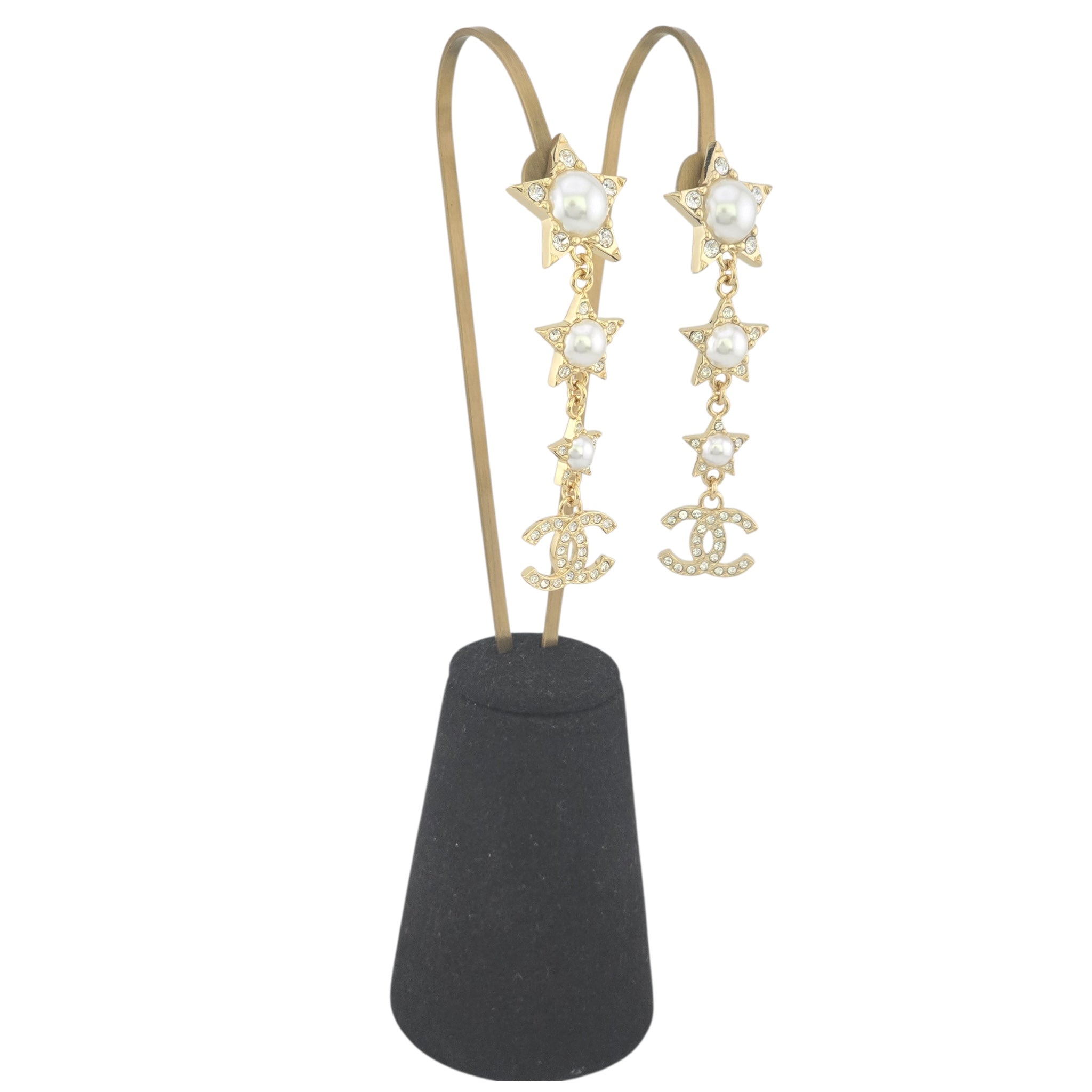 Chanel CC Gold Stars Drop Earrings 2024 CHANEL