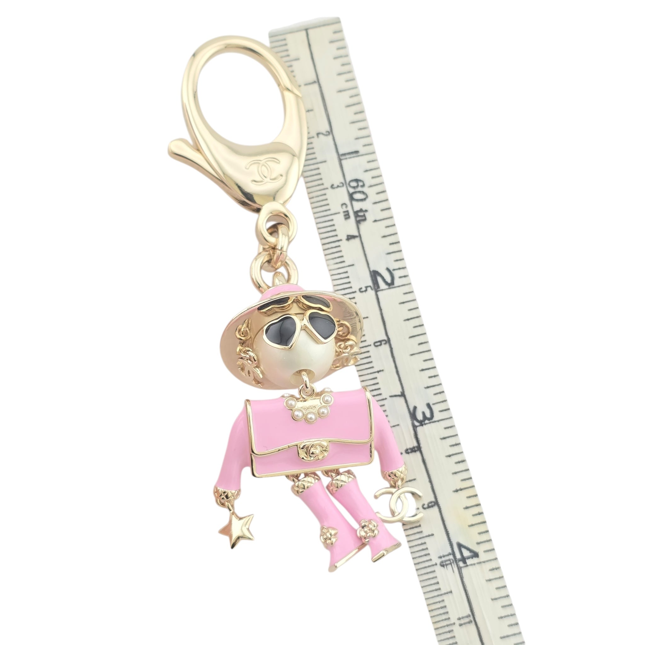Chanel CC Robot Gabrielle Doll Pink Key Ring Bag Charm 25B CHANEL
