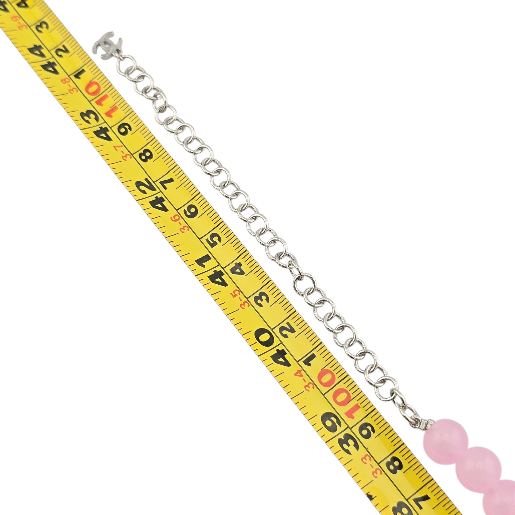 Chanel CC Pink Bead Crystal Long Necklace 2025 CHANEL