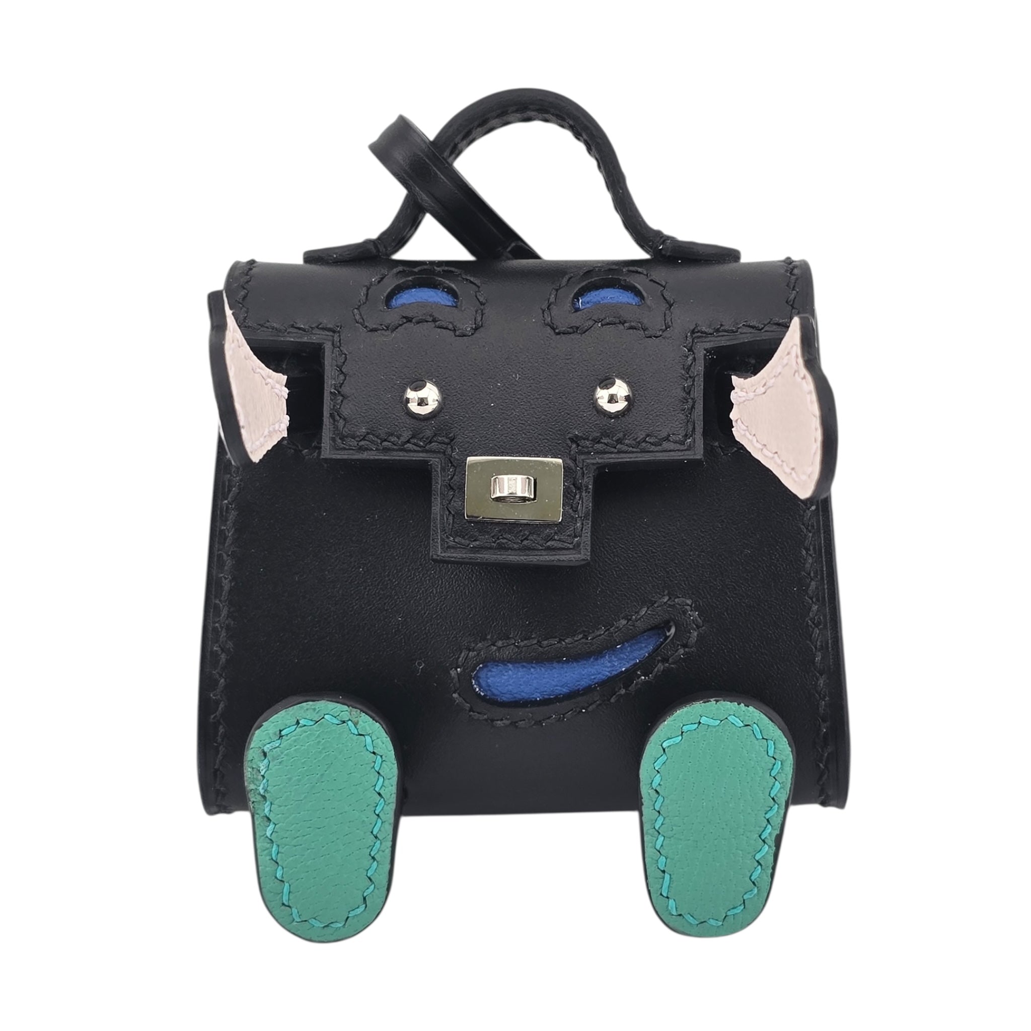 Hermes Quelle Idole Kelly Doll Bag Charm Noir Black