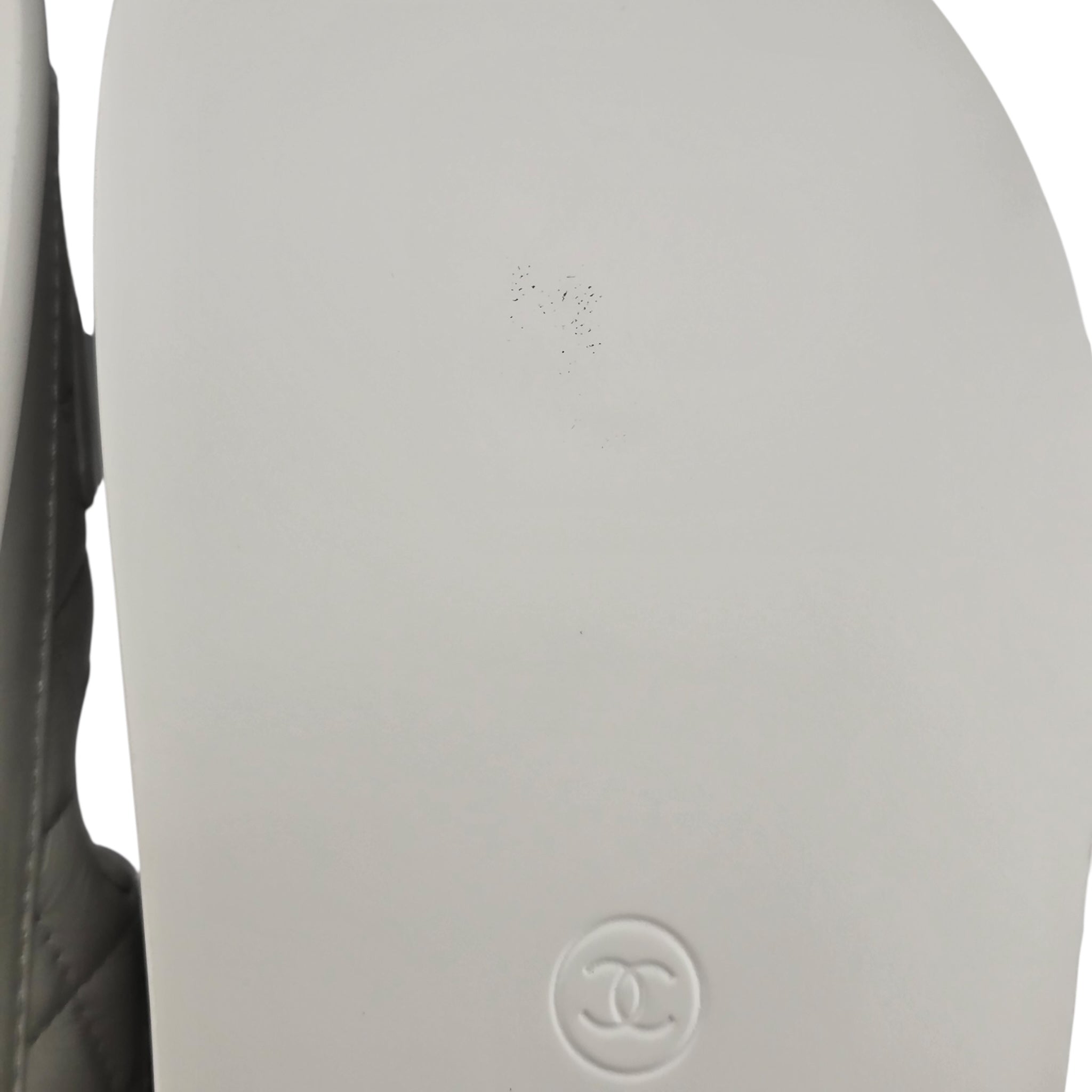 Chanel CC Dad Backless Cream White Quilt Sandals 39