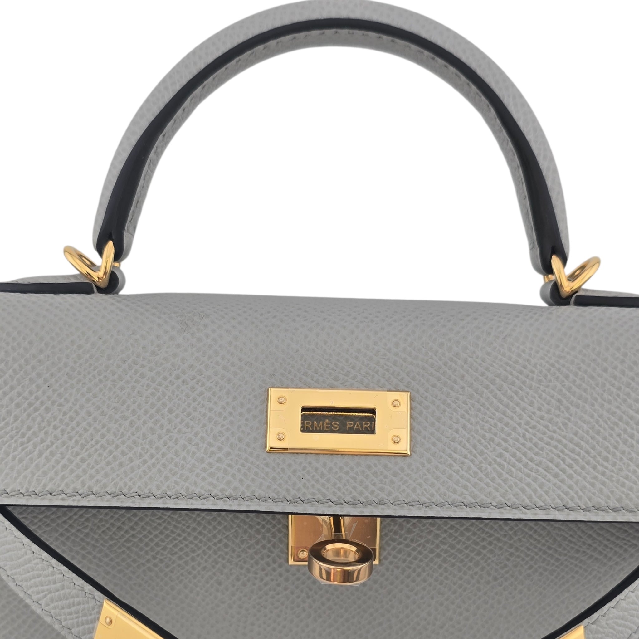 Hermes Mini Kelly II Epsom Bleu Glacier Gold Hardware HERMES