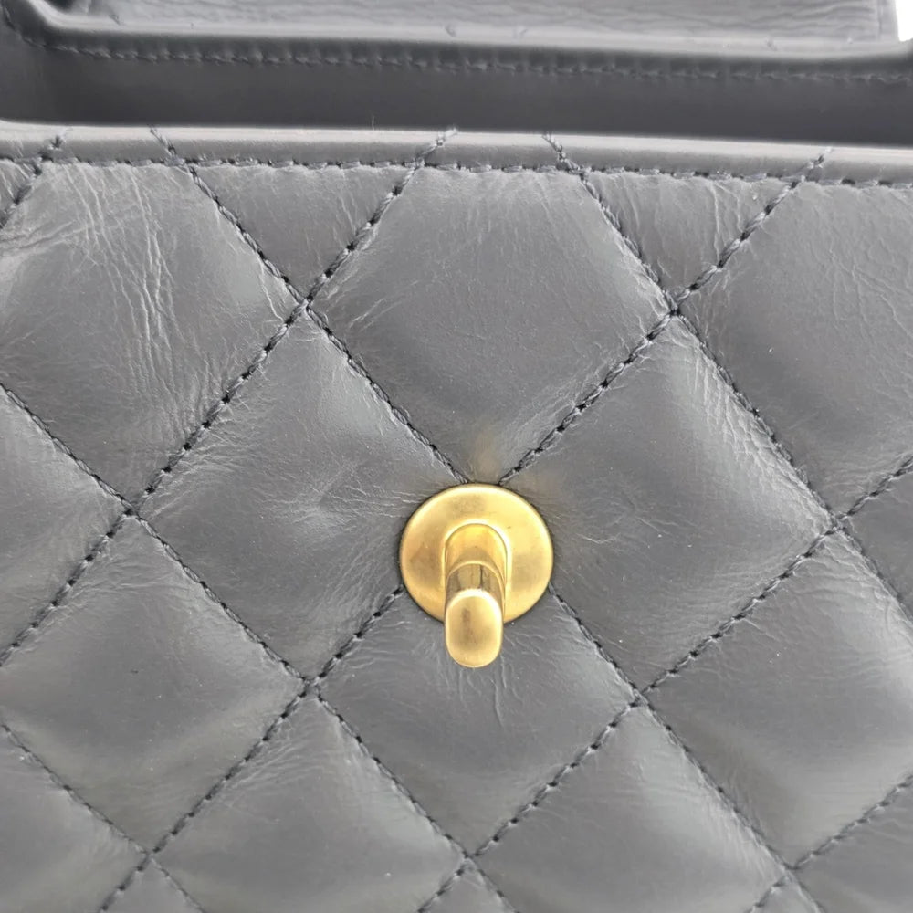 Chanel Small Kelly Re-Edition Grey Shopping Handbag CHANEL