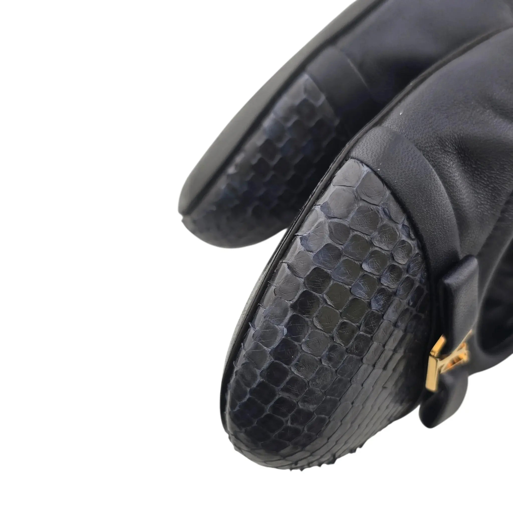 Louis Vuitton LV Flirty Navy Blue Python Ballet Flats 39 LOUIS VUITTON