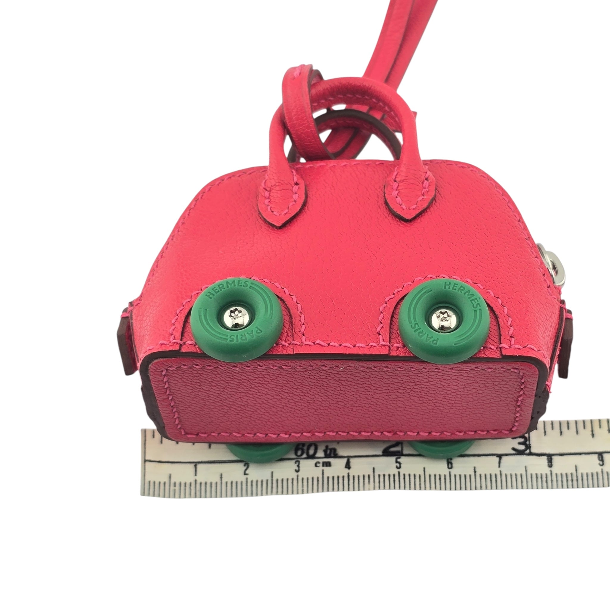 Hermes Bolide On Wheels Bag Charm Rose Extreme HERMES
