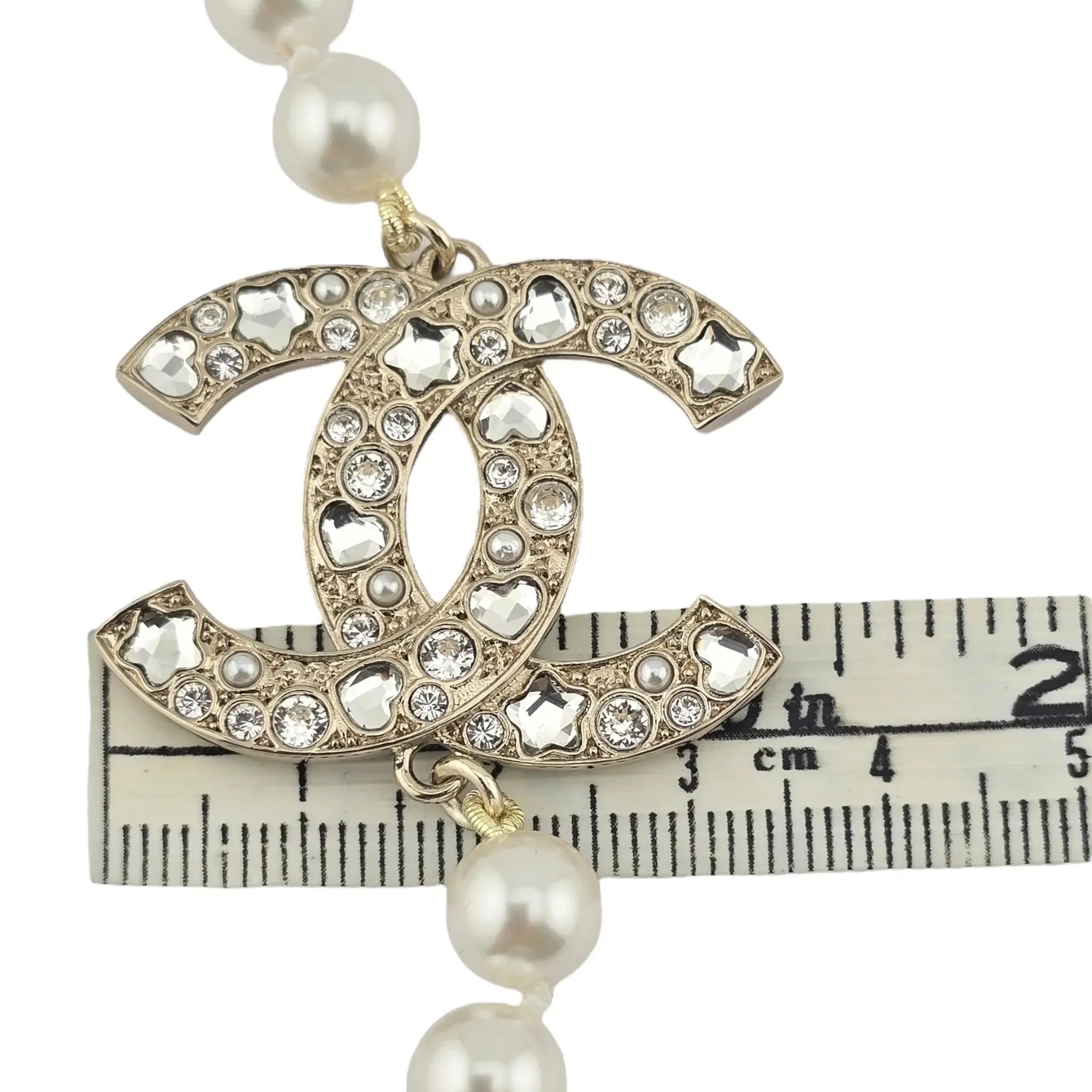 Chanel CC Faux Pearl Gold Necklace 2025 CHANEL