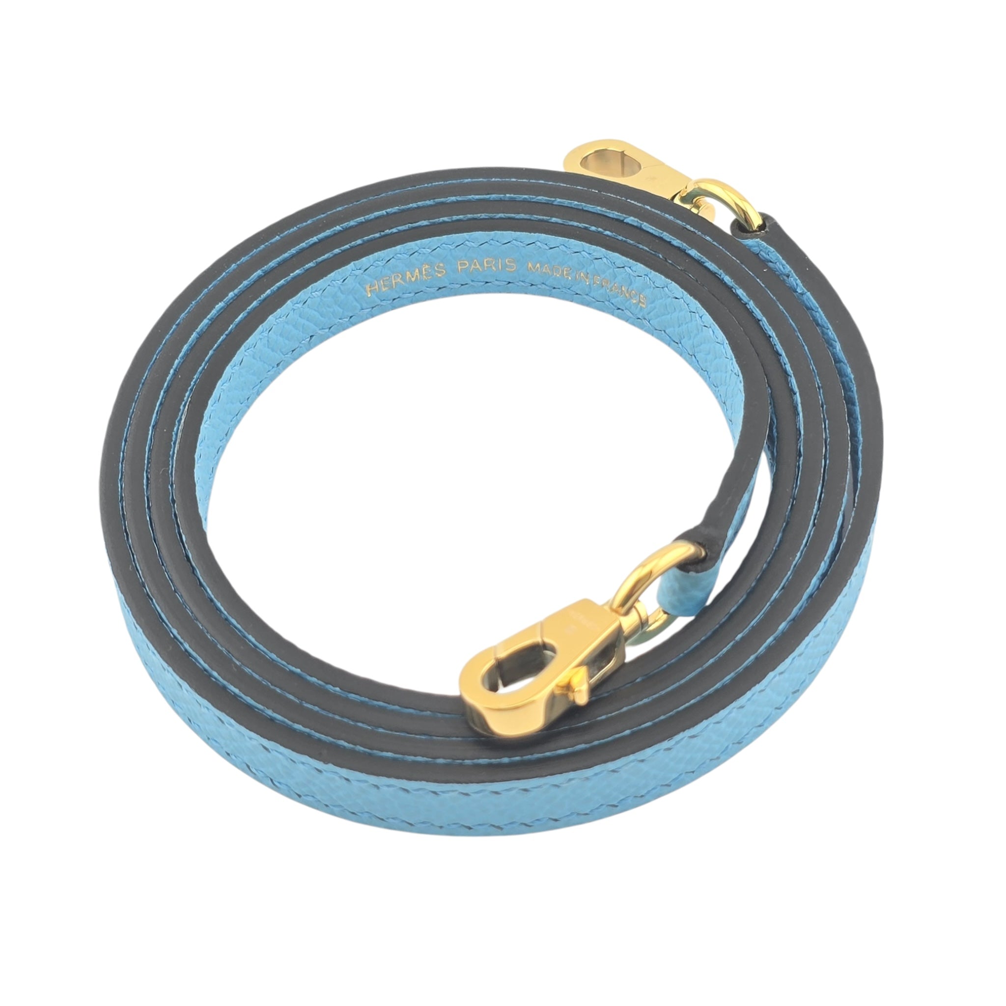 Hermes Mini Kelly II Bleu Celeste Epsom Gold Hardware