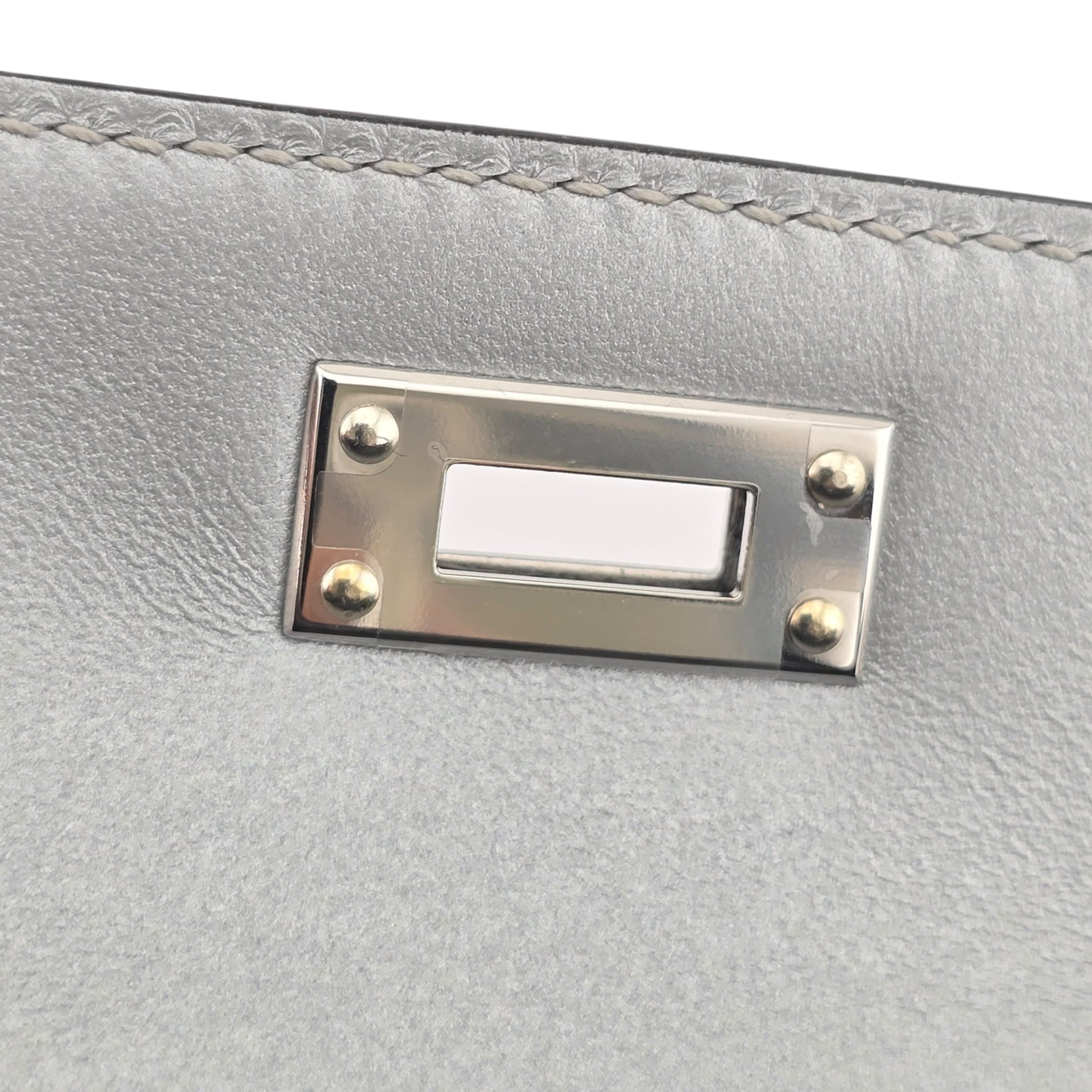 Hermes Mini Kelly II Gris Argente Chevre Chamkilight Palladium Hardware HERMES