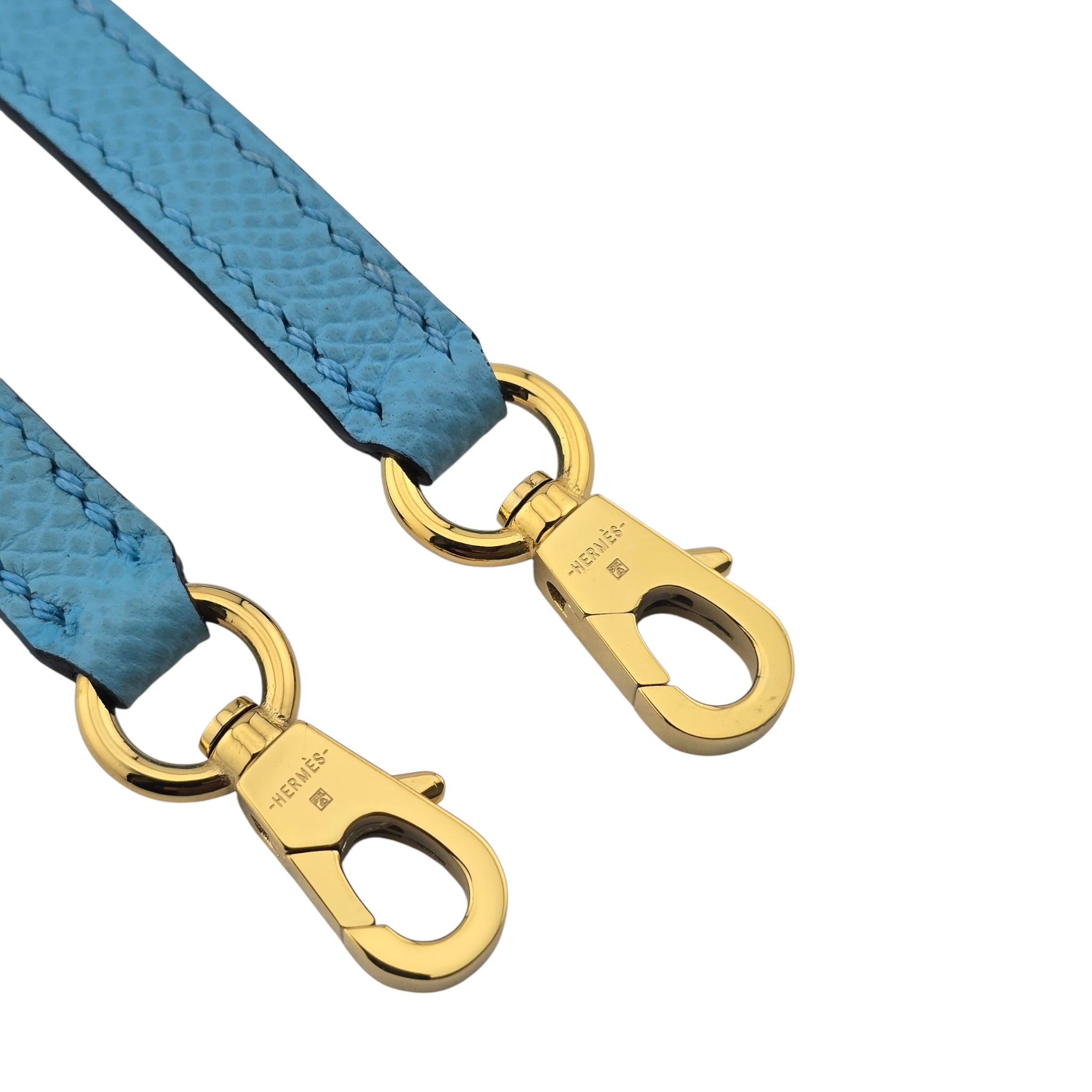 Hermes Mini Kelly II Bleu Celeste Epsom Gold Hardware