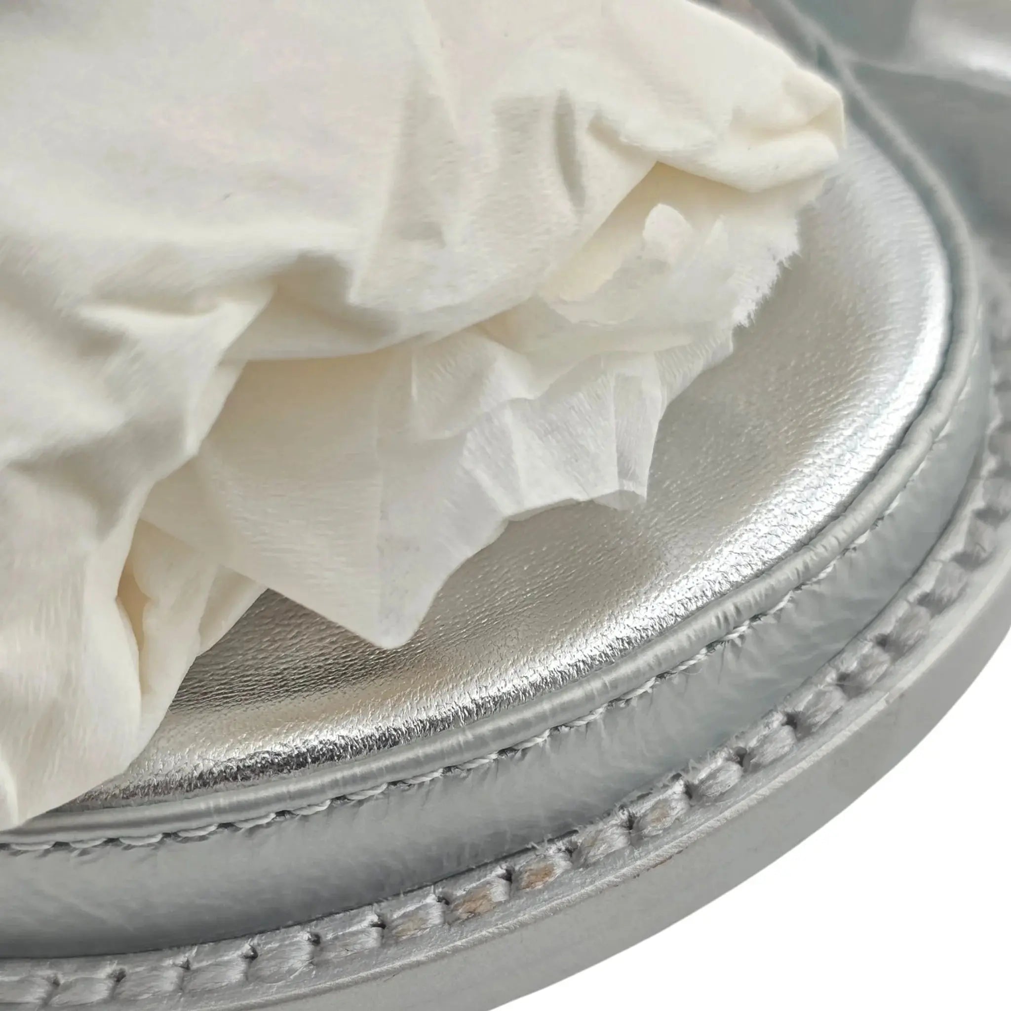 Chanel CC Silver Metallic Leather Dad Sandals CHANEL