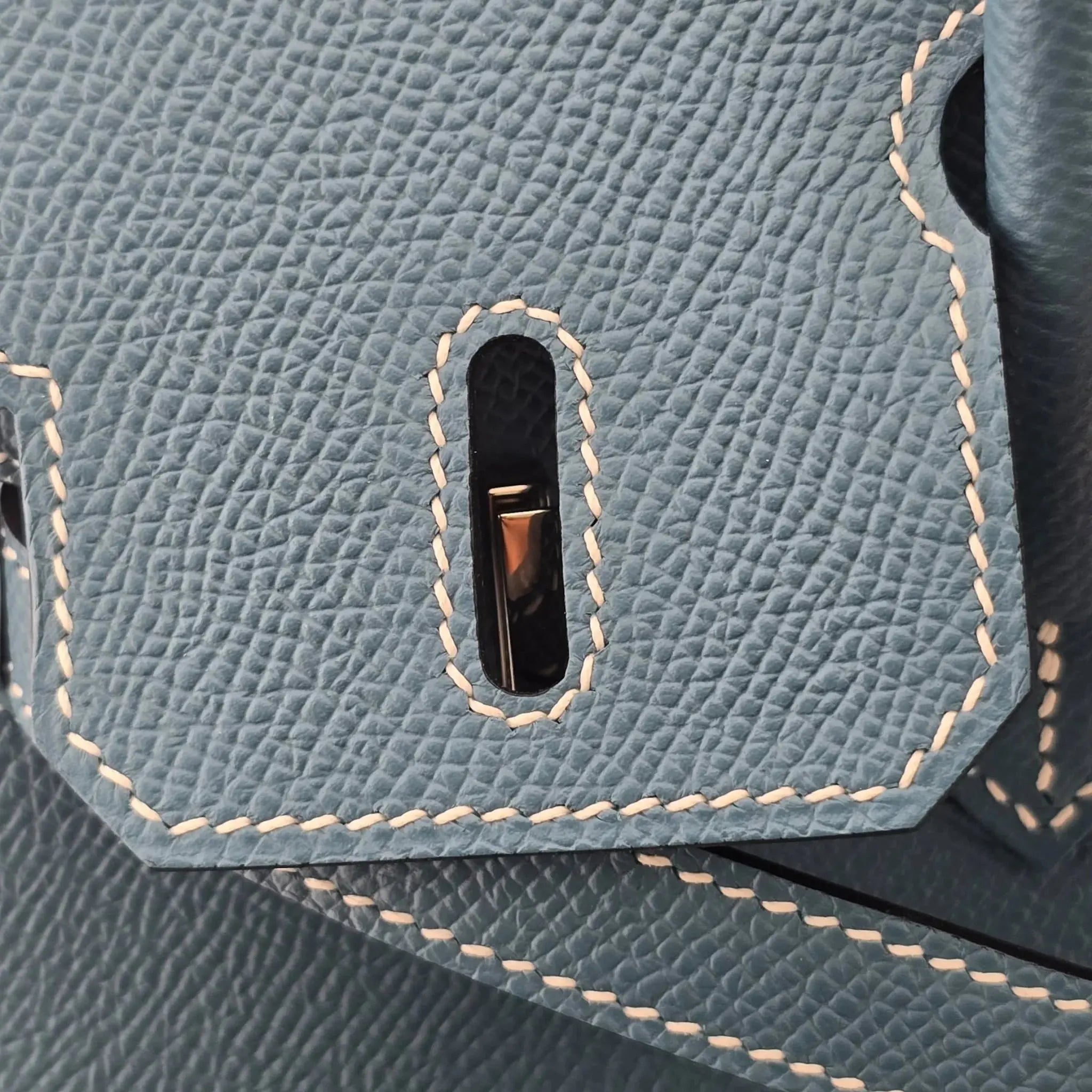 Hermes Birkin 25 Bleu Jean Epsom PHW Bag HERMES