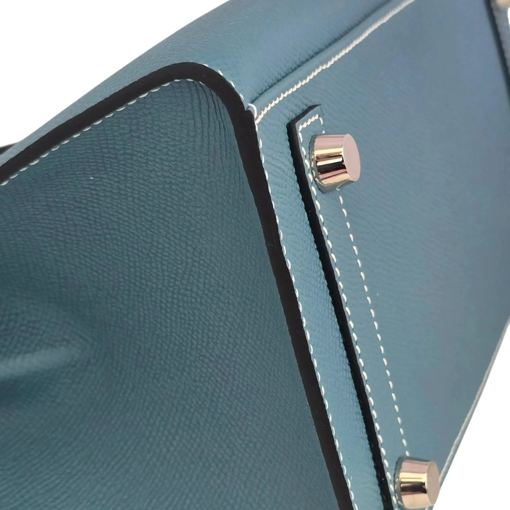 Hermes Birkin 25 Bleu Jean Epsom PHW Bag HERMES