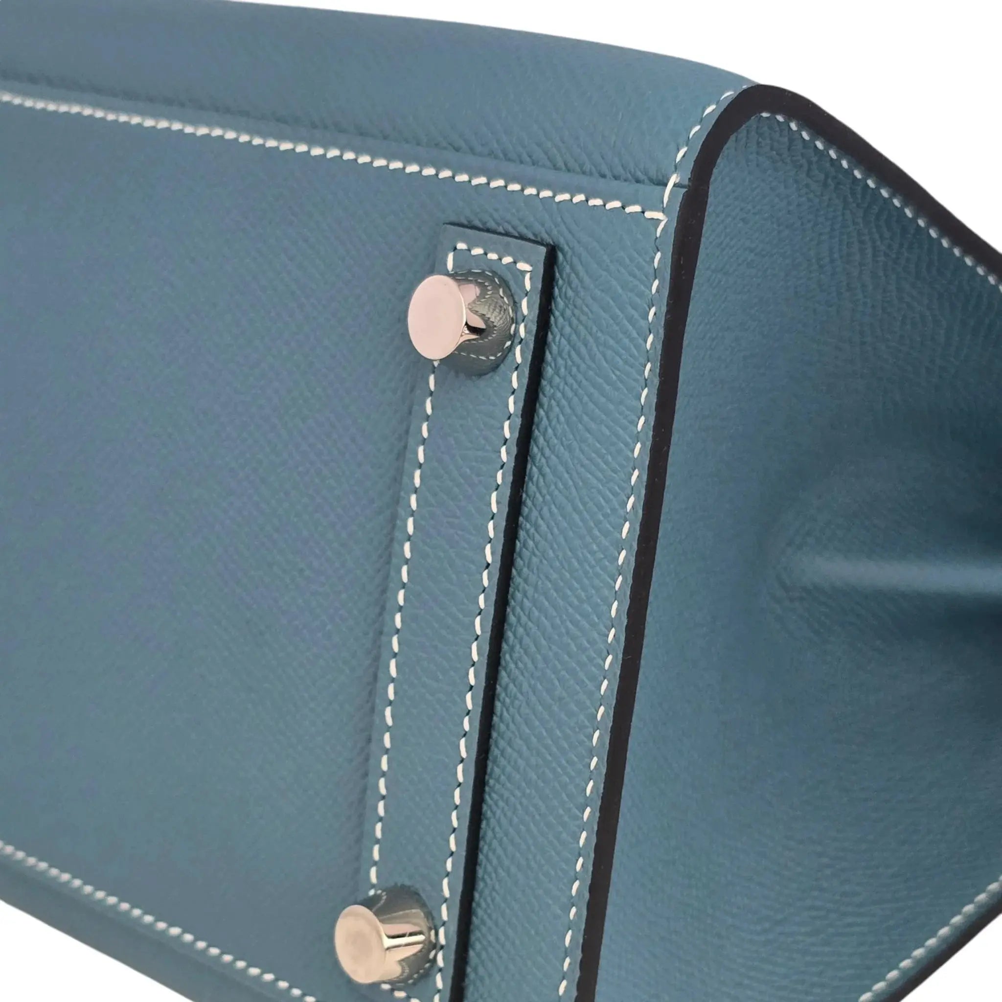 Hermes Birkin 25 Bleu Jean Epsom PHW Bag HERMES