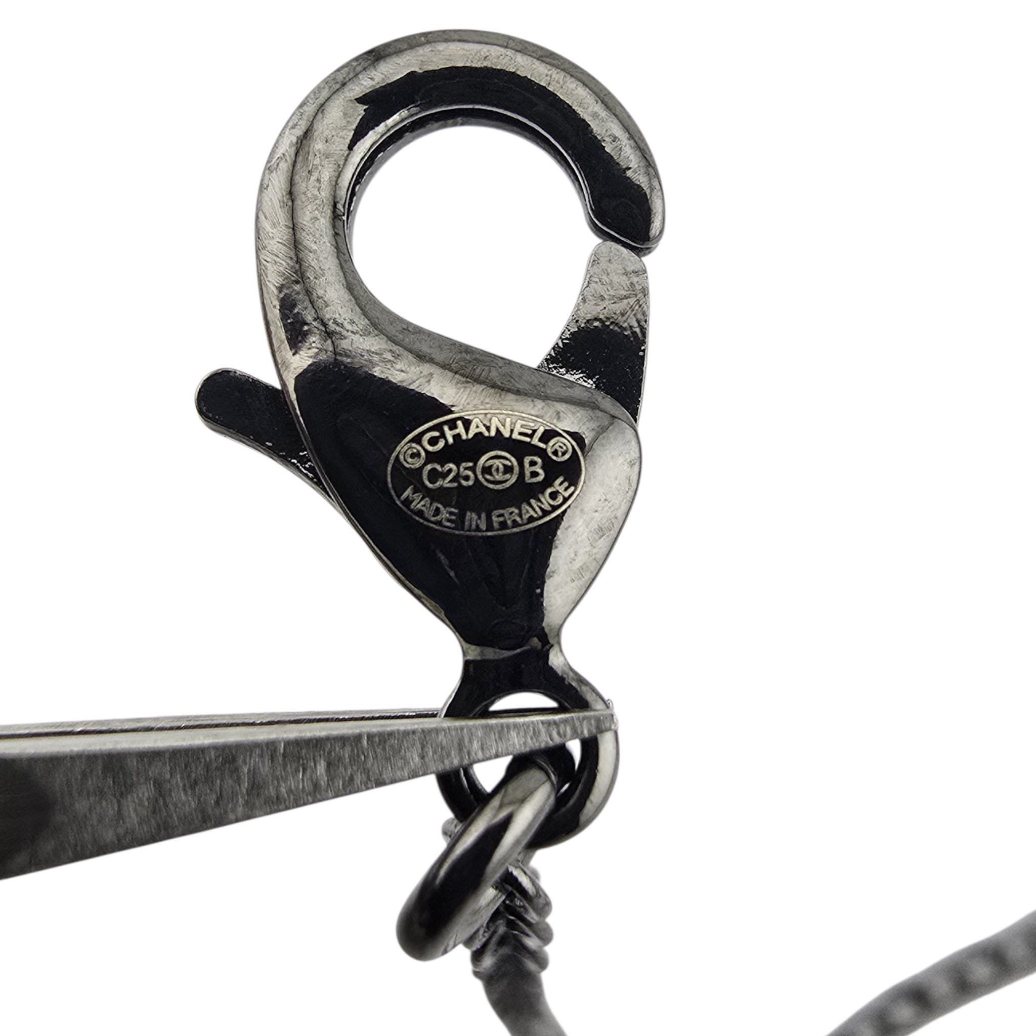 Chanel CC Long Ruthenium Pink Bow Necklace 2025 CHANEL