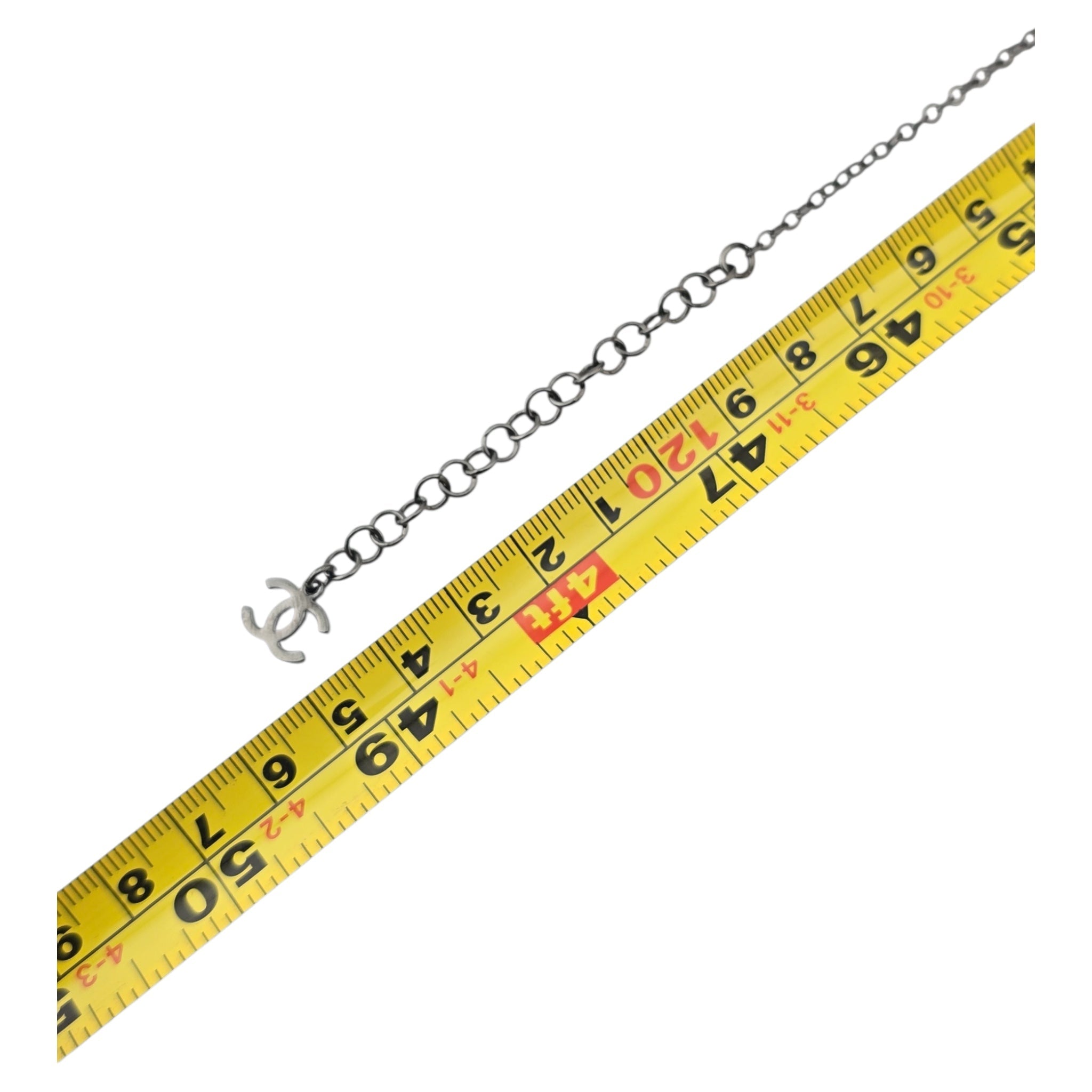 Chanel CC Long Ruthenium Pink Bow Necklace 2025 CHANEL