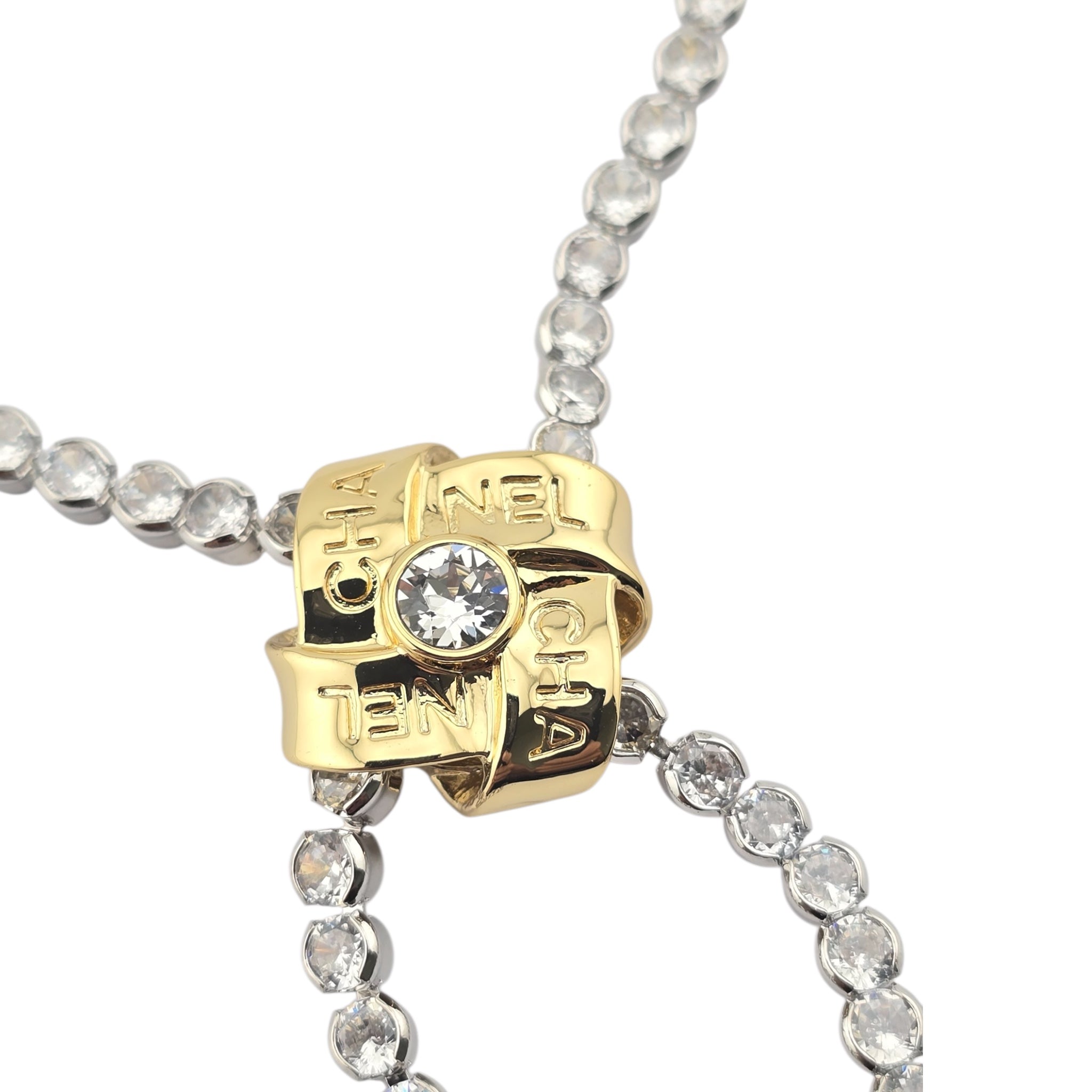 Chanel CC Crystal Silver Gold Necklace 2025 CHANEL