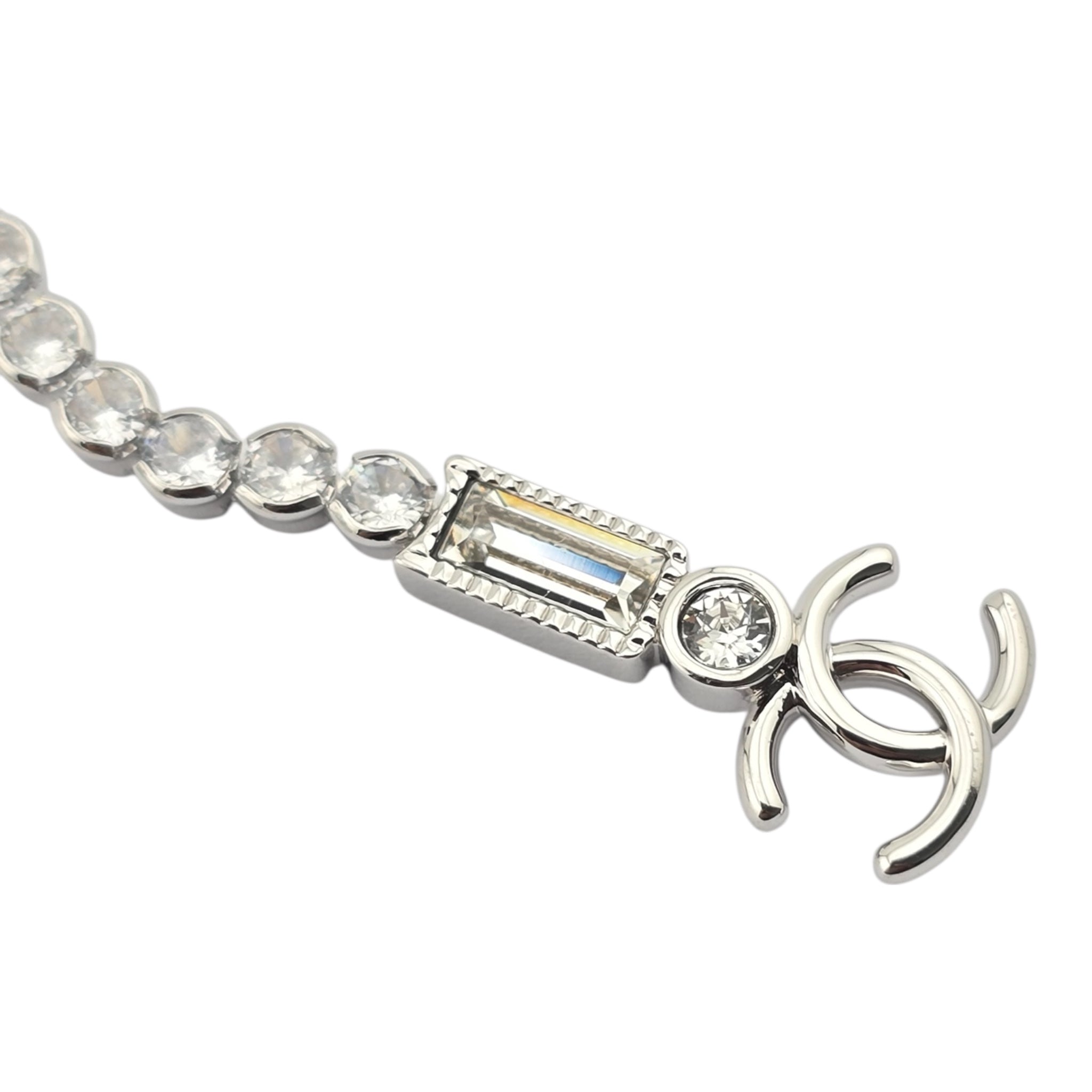 Chanel CC Crystal Silver Gold Necklace 2025 CHANEL