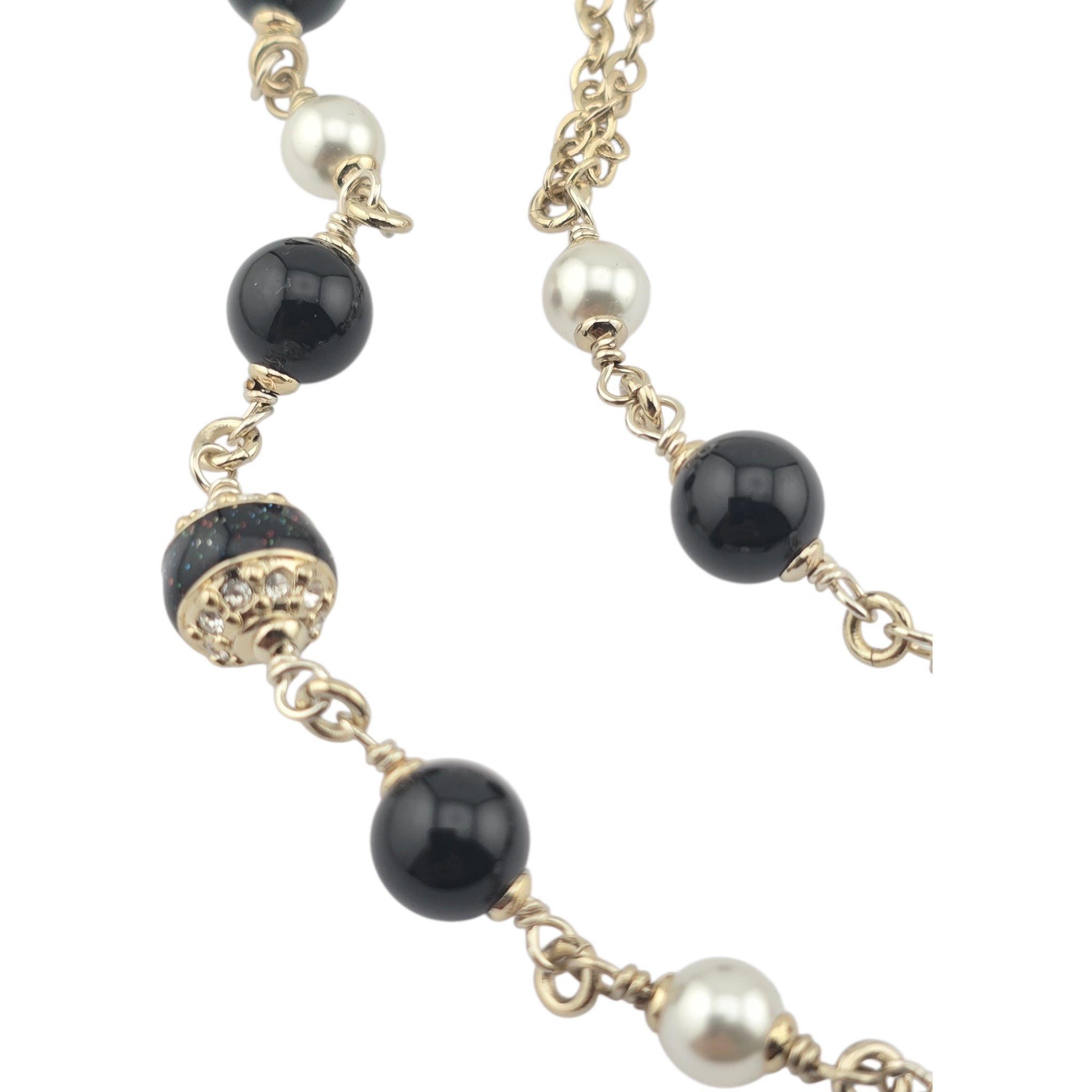 Chanel CC Long Ruthenium Black Bow Necklace 2025 CHANEL