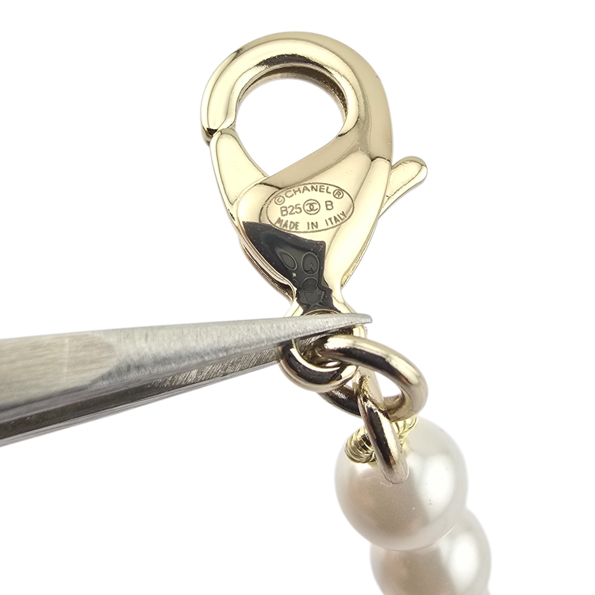 Chanel CC Faux Pearl Crystal Long Heart Necklace 2025 CHANEL