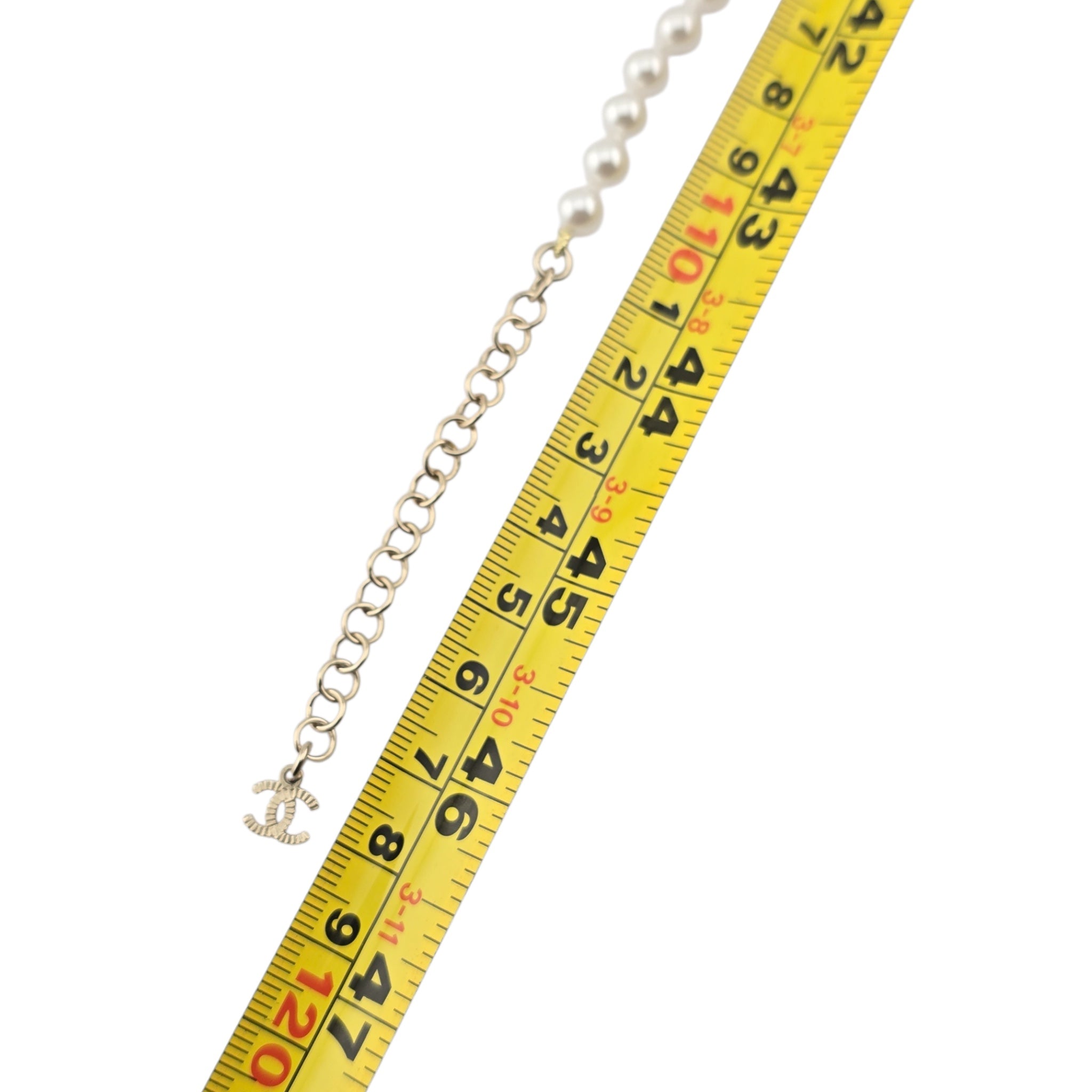 Chanel CC Faux Pearl Crystal Long Heart Necklace 2025 CHANEL