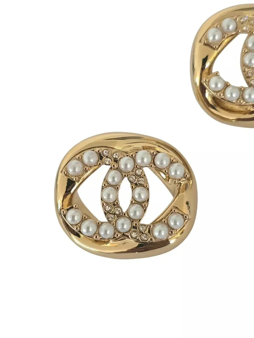 Chanel CC Faux Pearl Crystals Earrings 2024 CHANEL