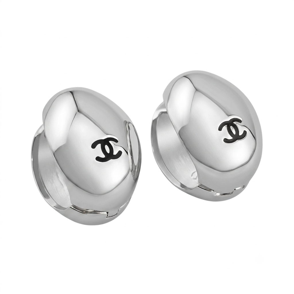 Chanel CC Silver Hoop Earrings SS26 2026 CHANEL