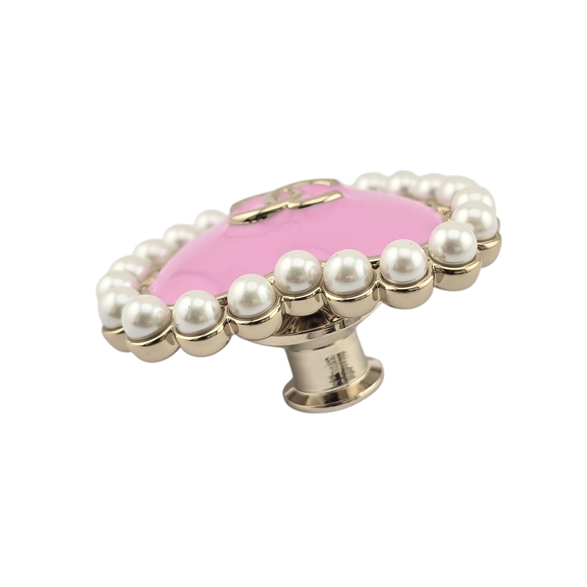 Chanel CC Pink Gold Heart Faux Pearl Pin Brooch 2025 CHANEL