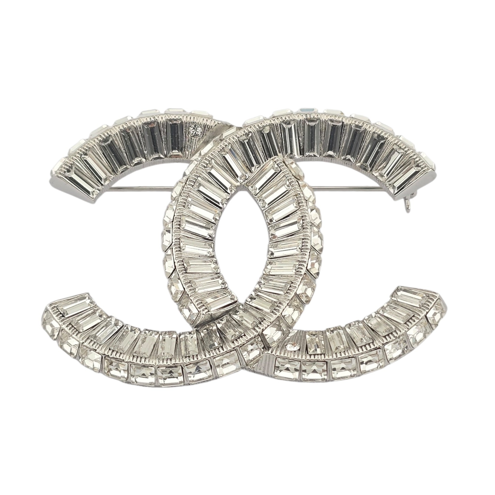 Chanel CC Silver Crystals Brooch 2017 CHANEL