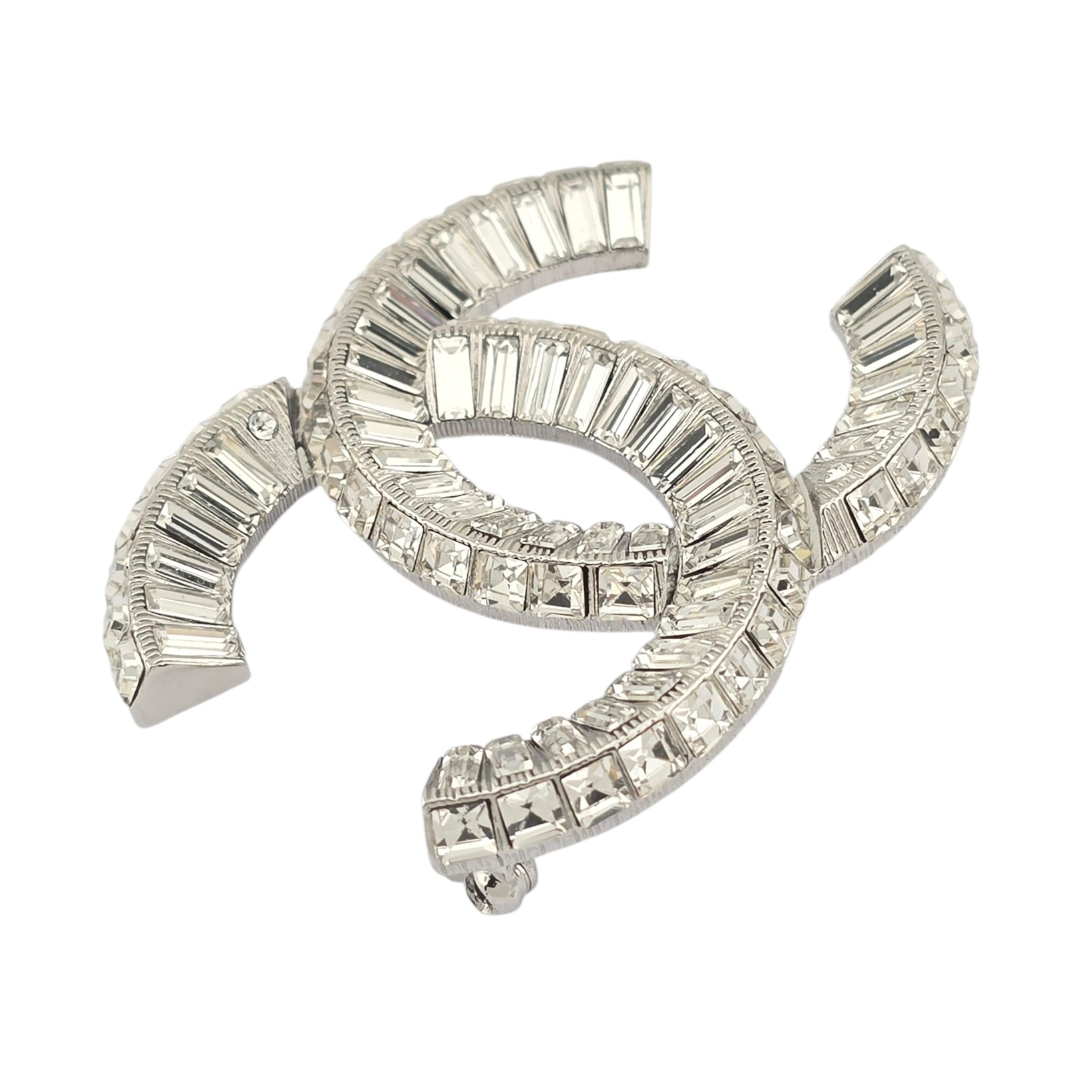Chanel CC Silver Crystals Brooch 2017 CHANEL
