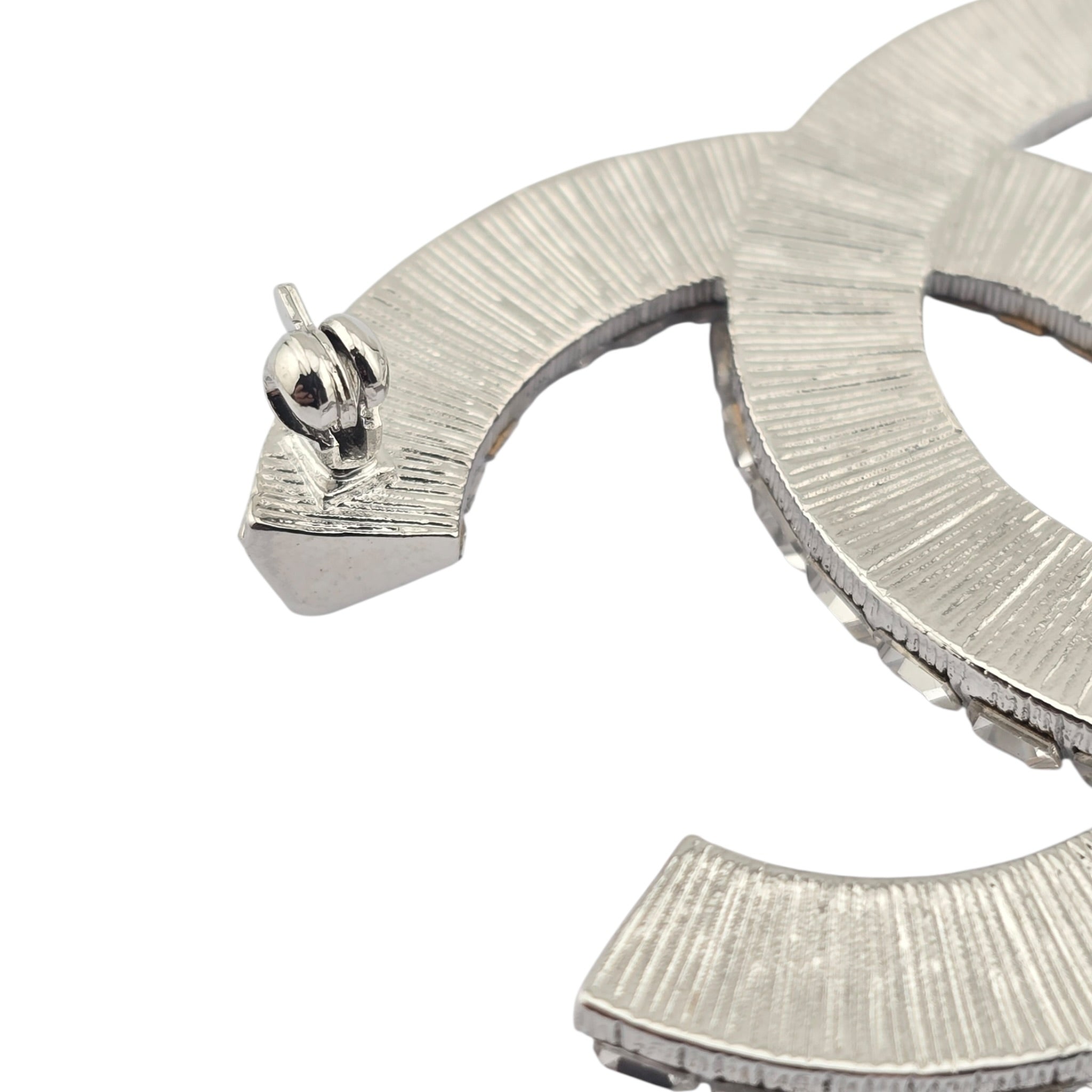 Chanel CC Silver Crystals Brooch 2017 CHANEL