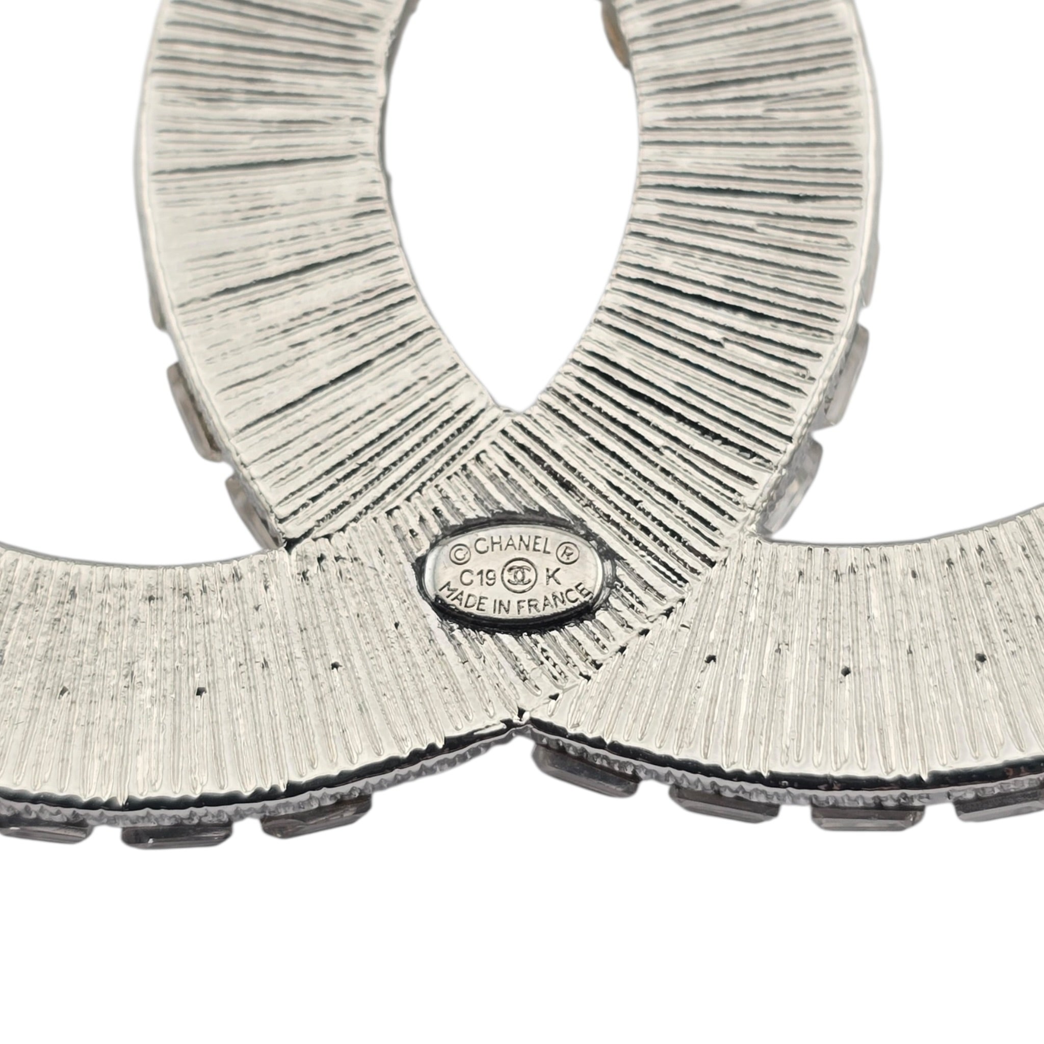 Chanel CC Silver Crystals Brooch 2017 CHANEL