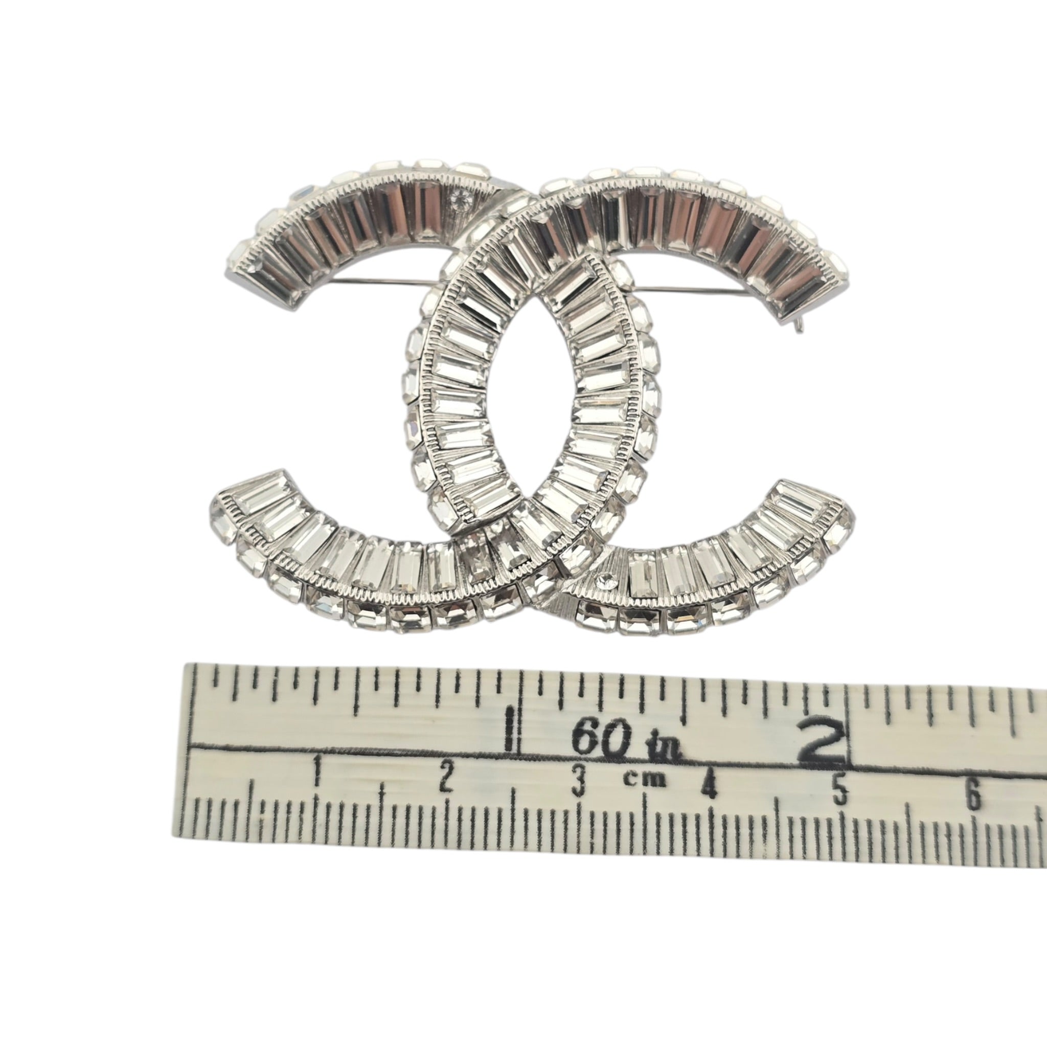 Chanel CC Silver Crystals Brooch 2017 CHANEL