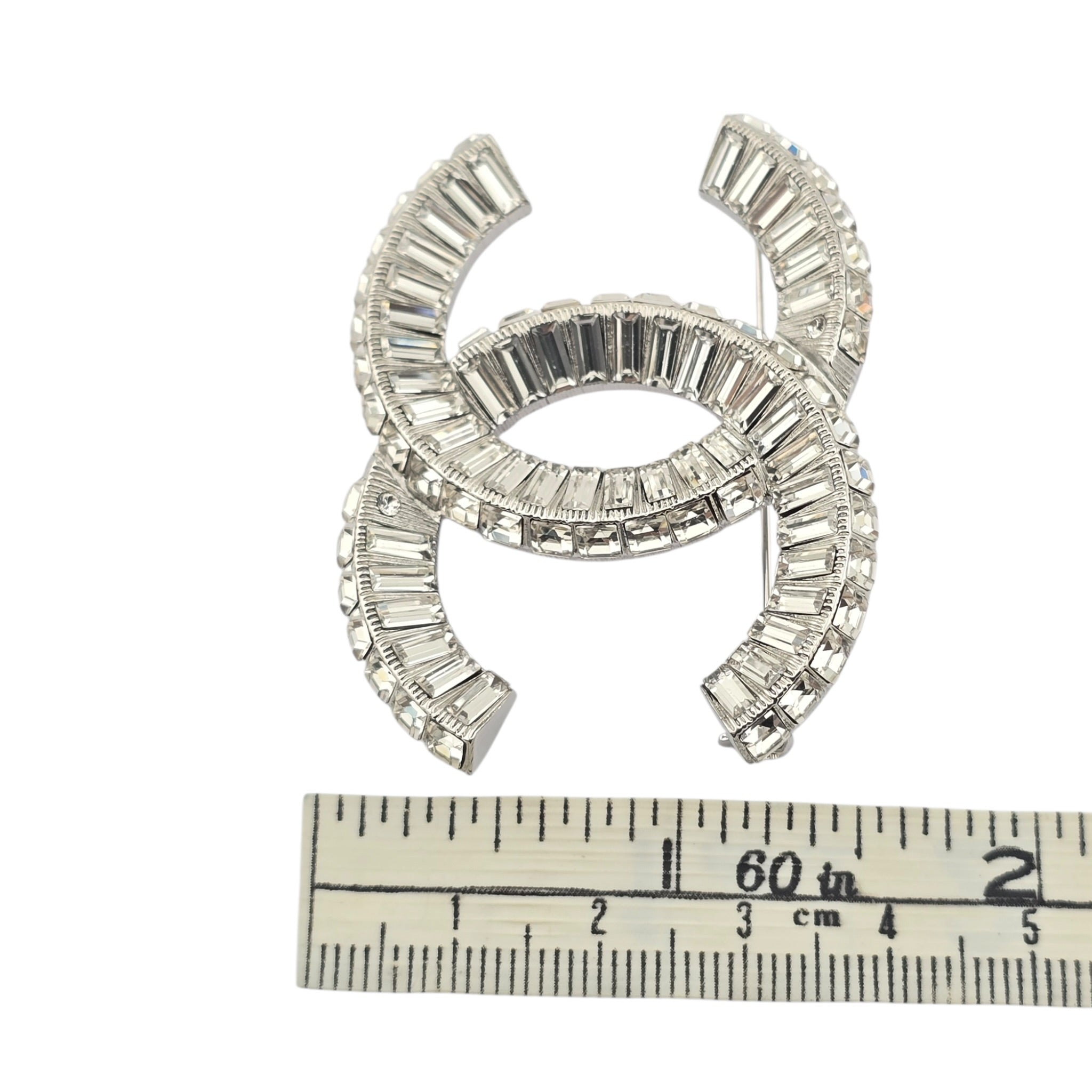 Chanel CC Silver Crystals Brooch 2017 CHANEL