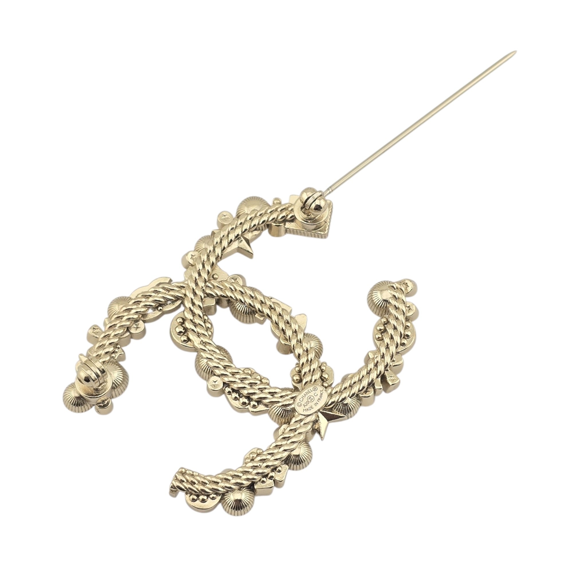 Chanel CC Faux Pearl Gold Brooch 2020 CHANEL