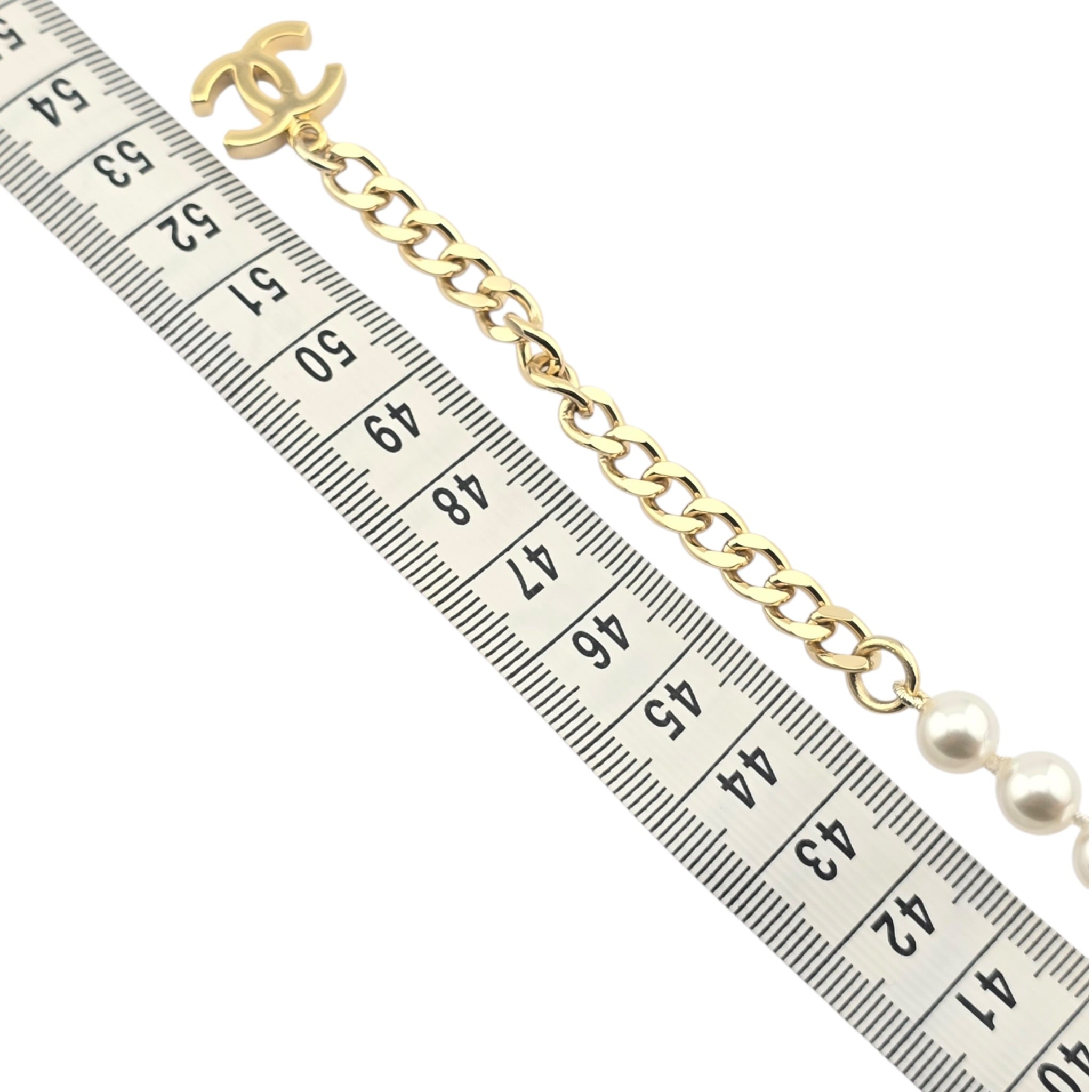 Chanel CC Faux Pearl Gold Pendant Necklace 2024 CHANEL