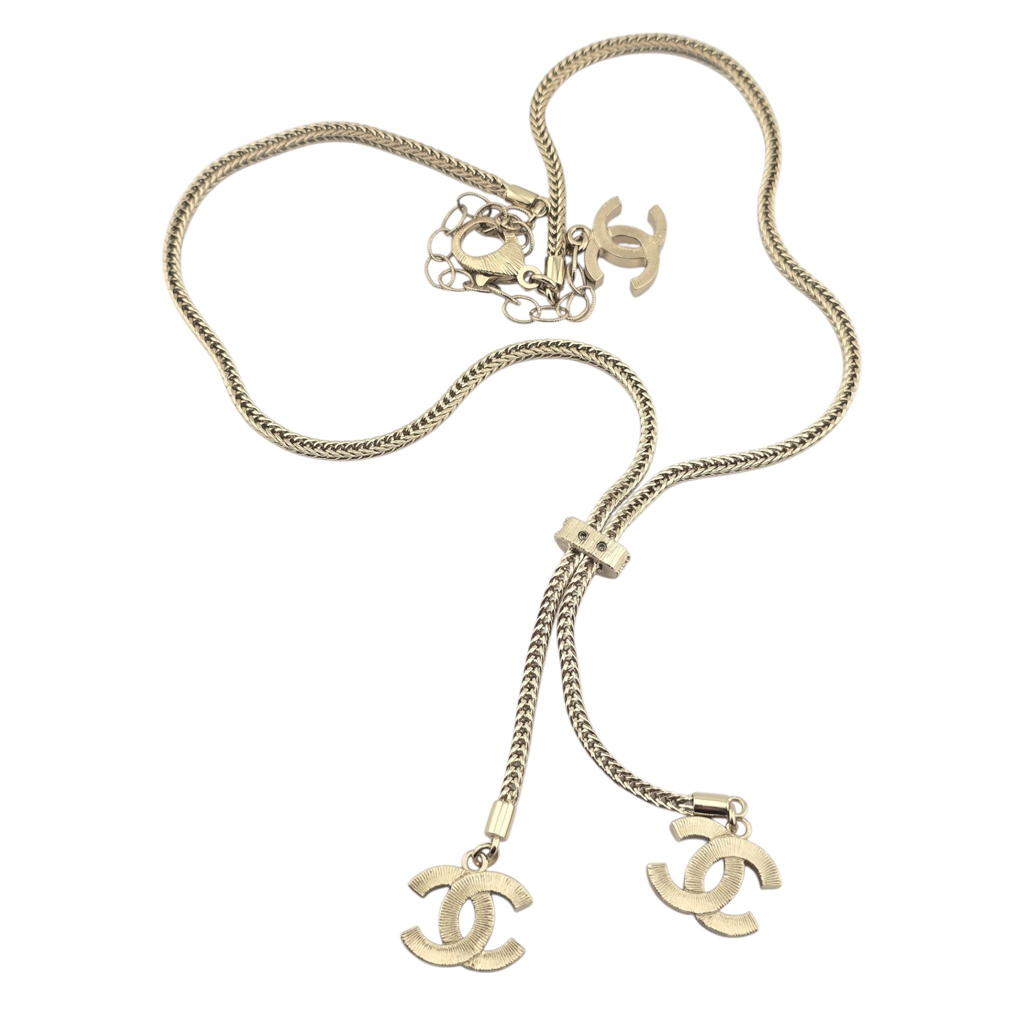 Chanel CC Gold Pendant Necklace 2024 CHANEL