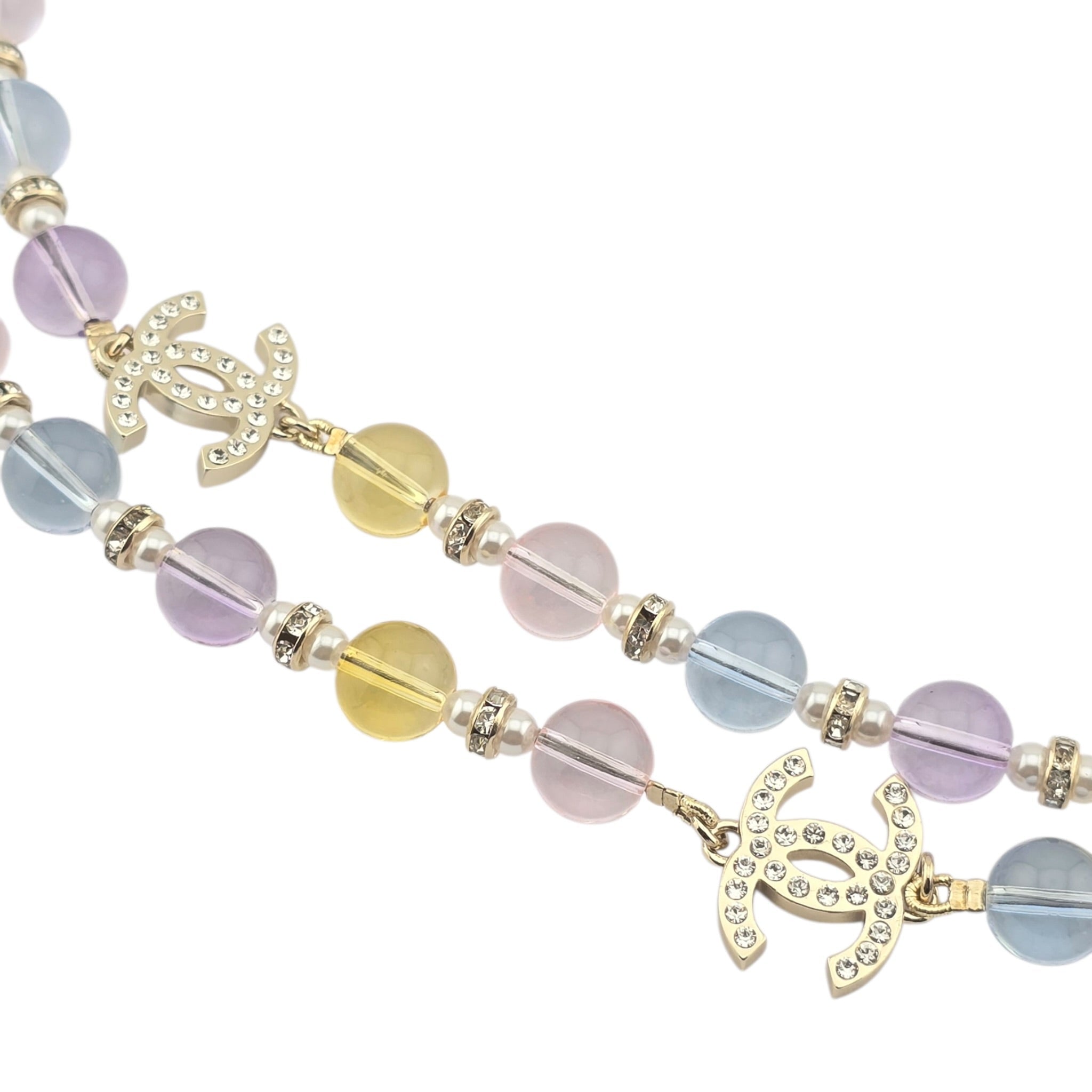 Chanel CC Multicoloured Glass Pearl Long Necklace 2026 CHANEL