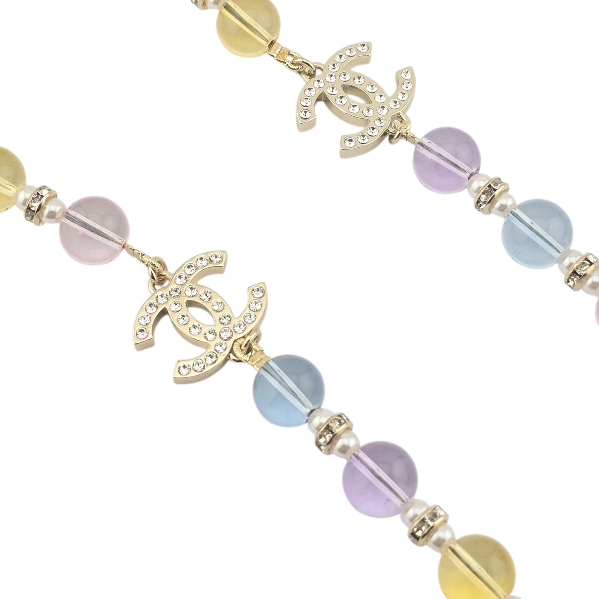 Chanel CC Multicoloured Glass Pearl Long Necklace 2026 CHANEL