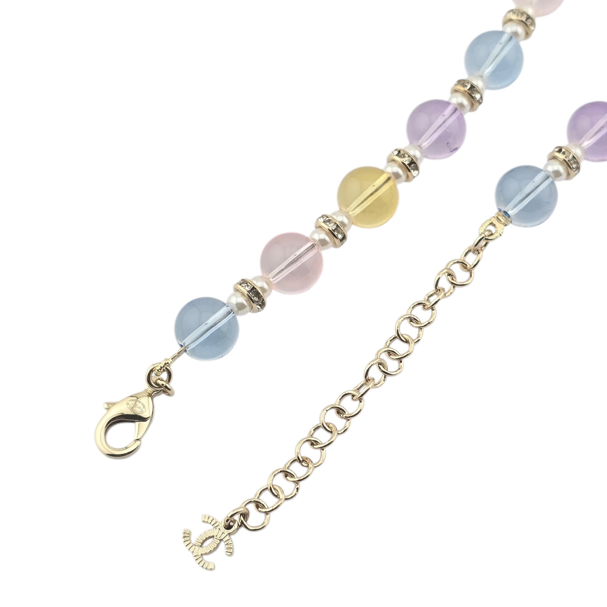 Chanel CC Multicoloured Glass Pearl Long Necklace 2026 CHANEL