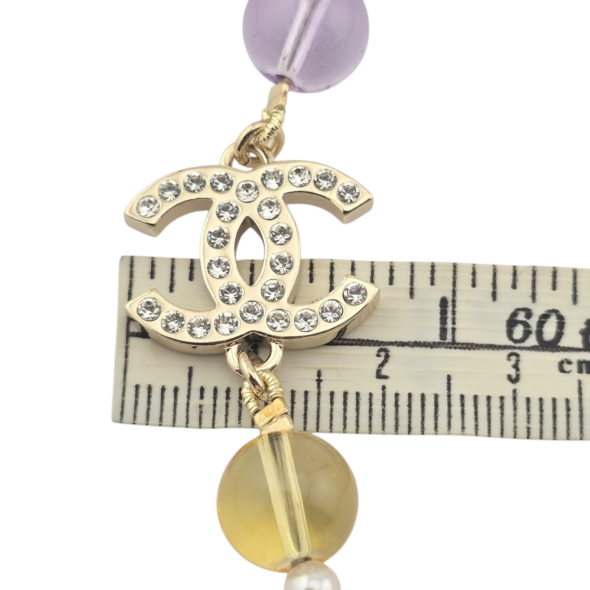 Chanel CC Multicoloured Glass Pearl Long Necklace 2026 CHANEL