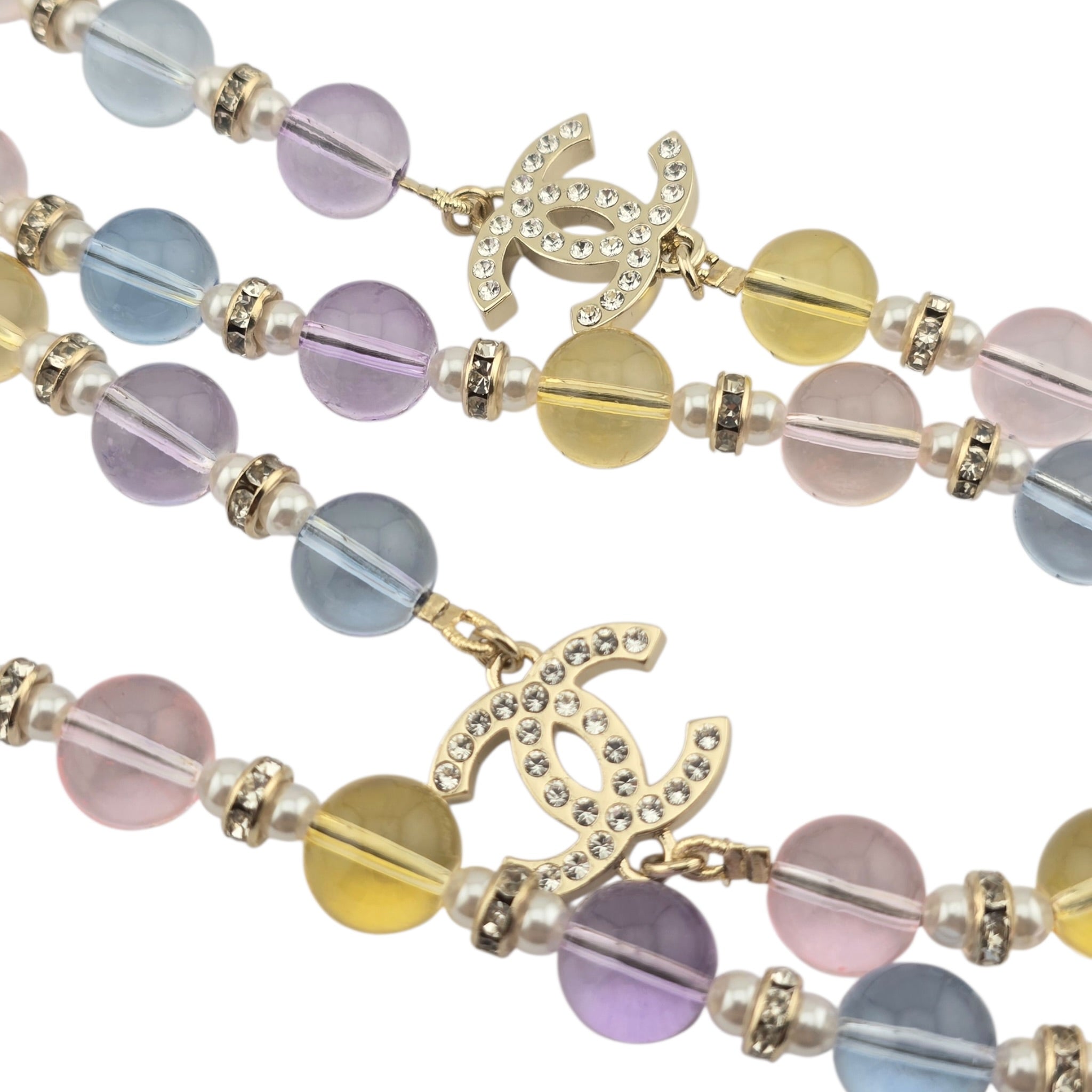 Chanel CC Multicoloured Glass Pearl Long Necklace 2026 CHANEL